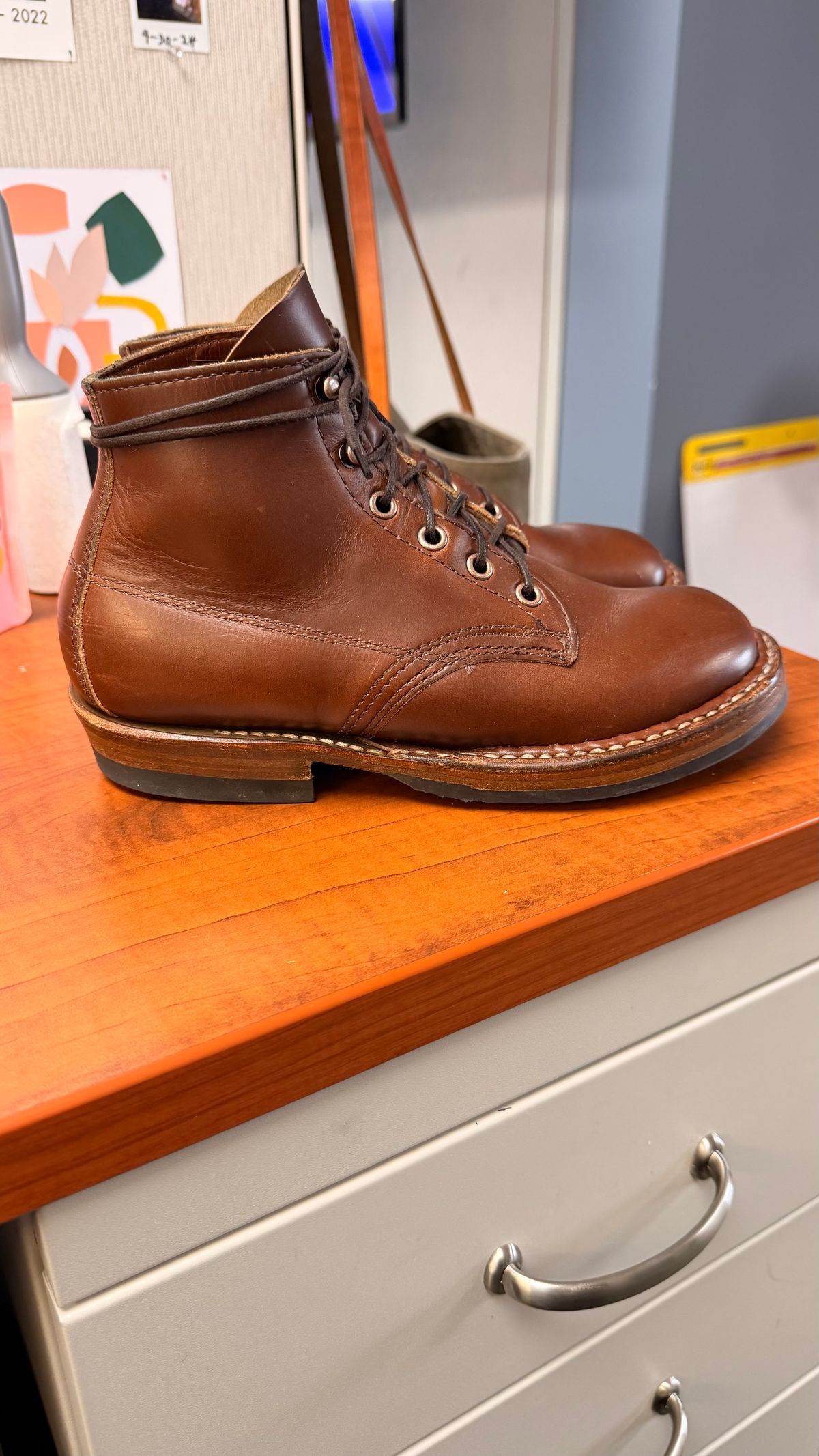 Photo by RockCityWelt on June 24, 2026 of the White's Semi-Dress in Horween British Tan Chromexcel.