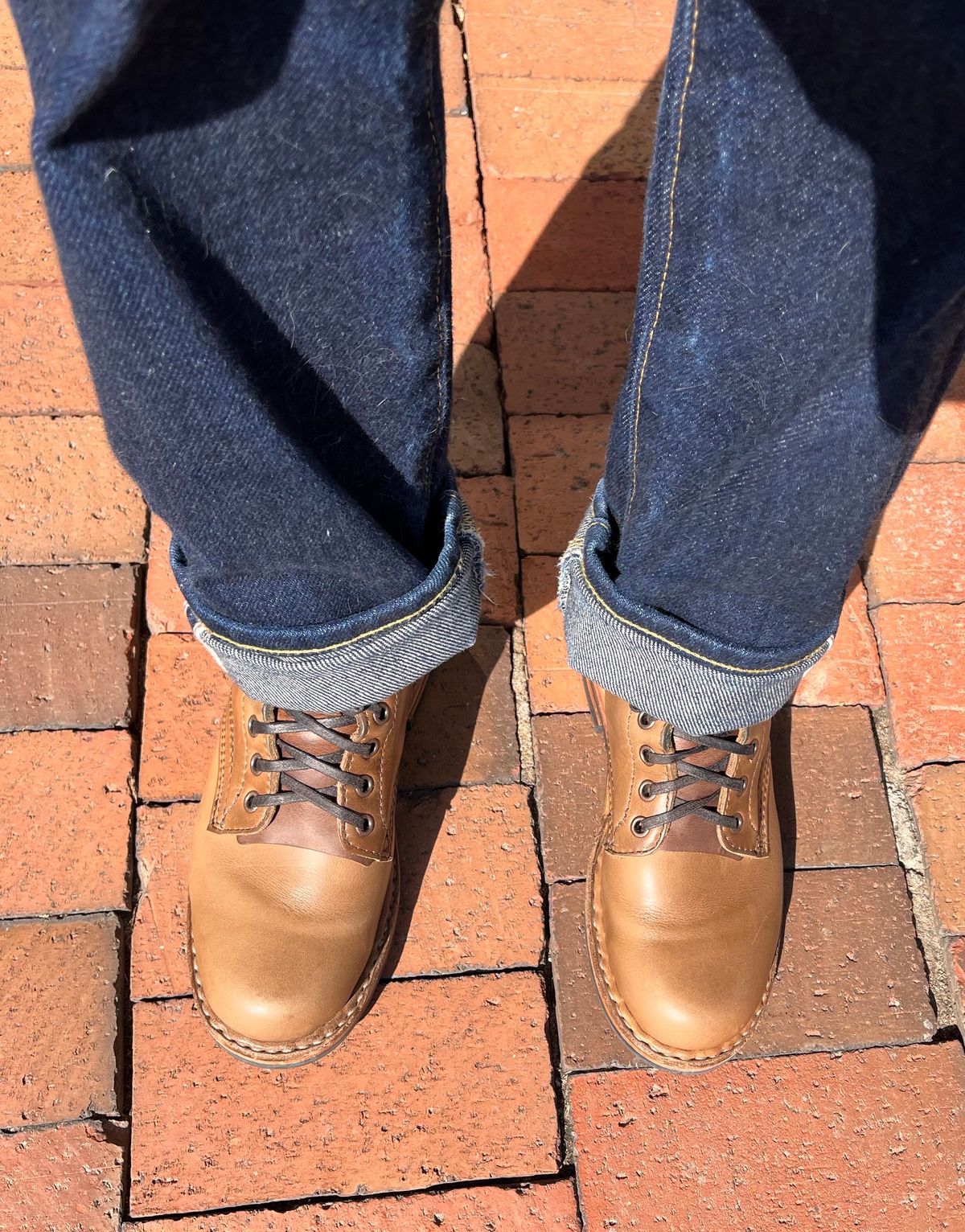 Photo by peanutsngranola on March 14, 2025 of the White's MP-Sherman Plain Toe in Horween Natural Chromexcel.