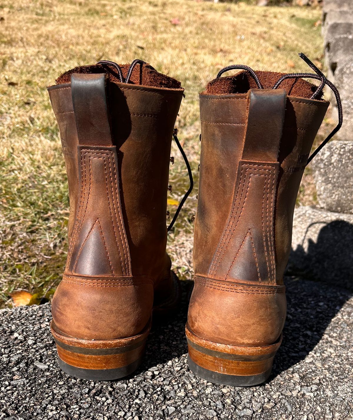 Photo by peanutsngranola on December 7, 2024 of the White's Farmer/Rancher in Seidel Distressed Smooth.