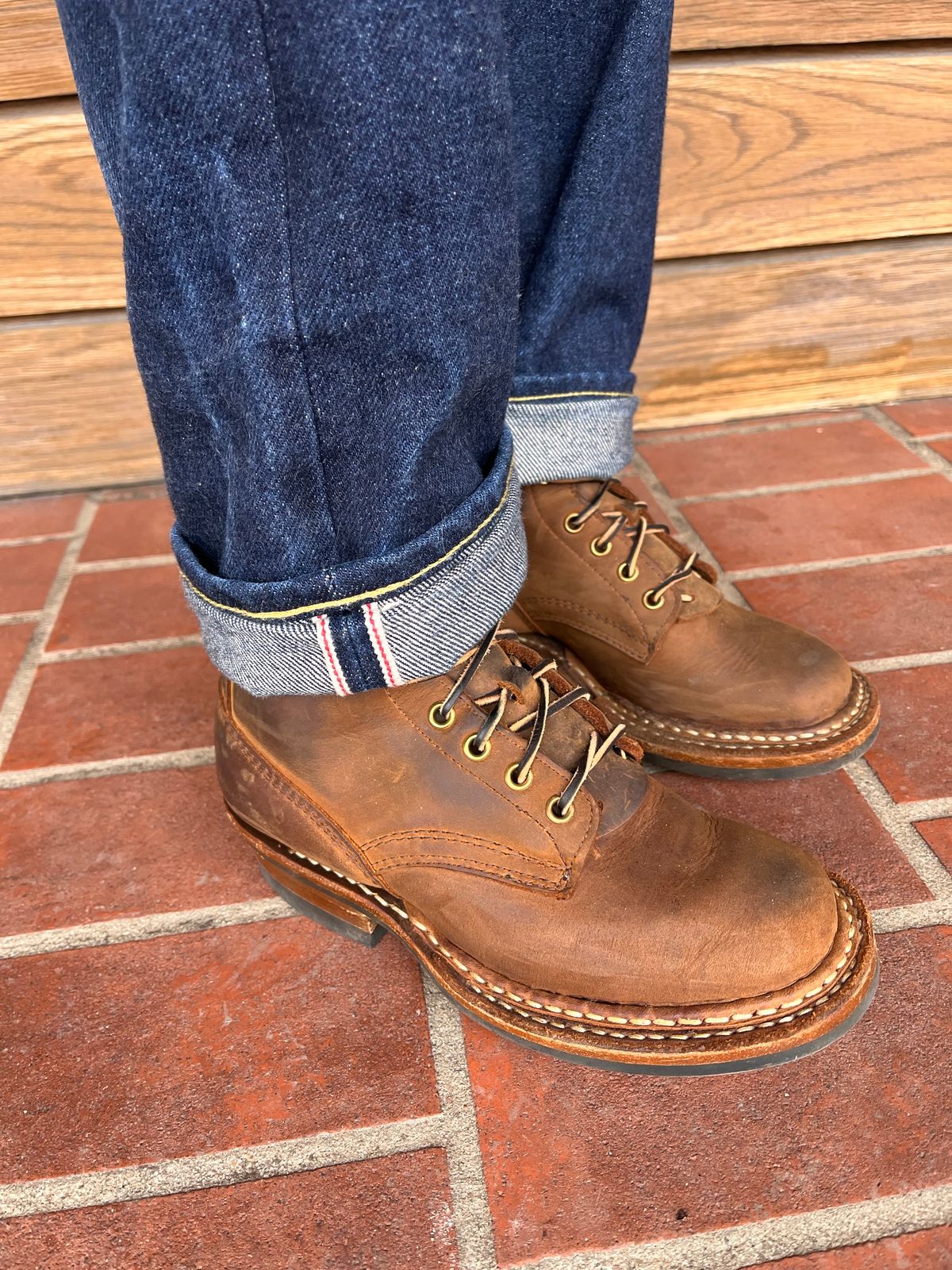 Photo by peanutsngranola on February 10, 2025 of the White's Farmer/Rancher in Seidel Distressed Smooth.