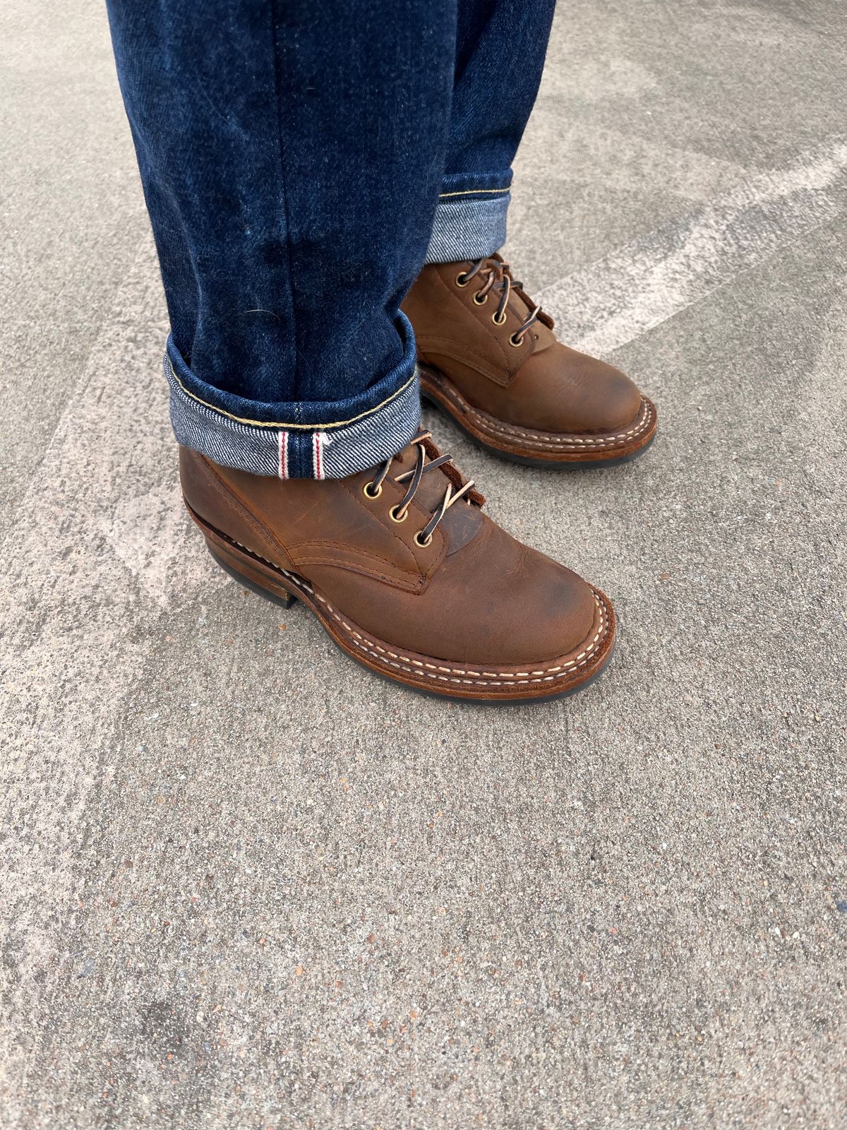 Photo by peanutsngranola on March 25, 2025 of the White's Farmer/Rancher in Seidel Distressed Smooth.