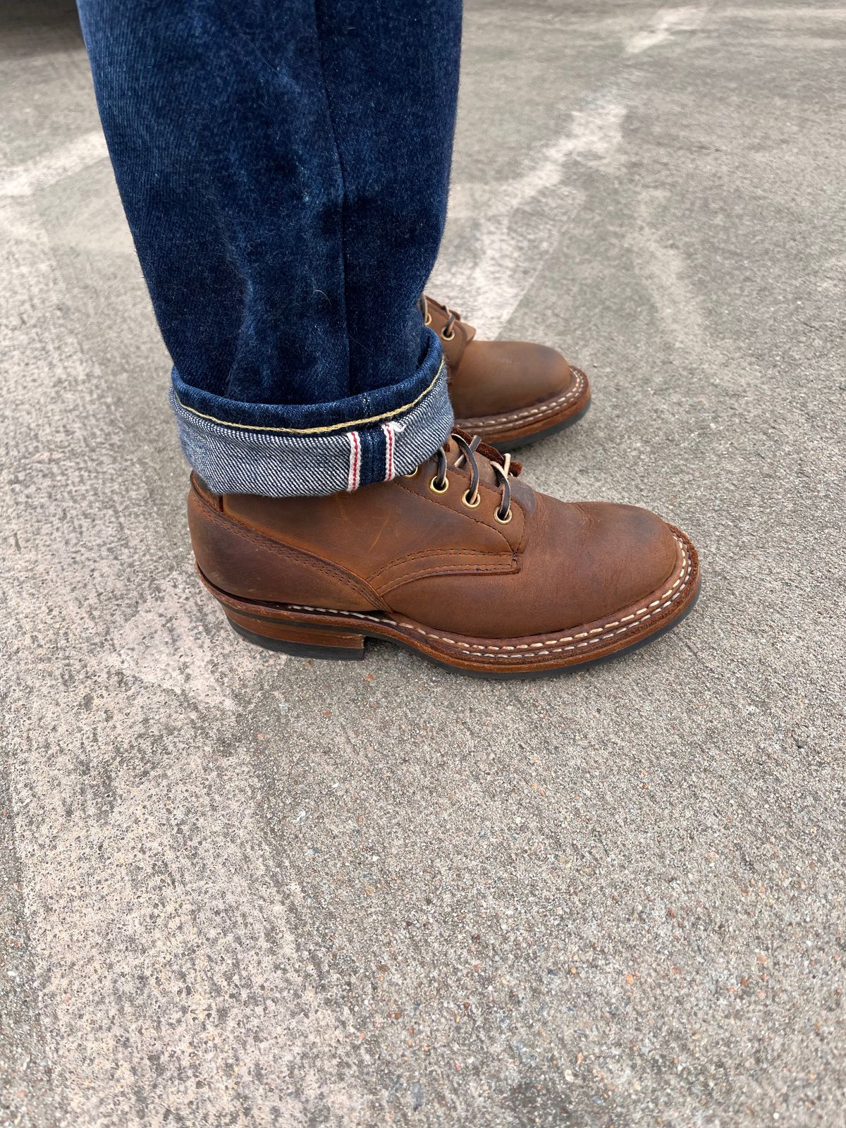 Photo by peanutsngranola on March 25, 2025 of the White's Farmer/Rancher in Seidel Distressed Smooth.