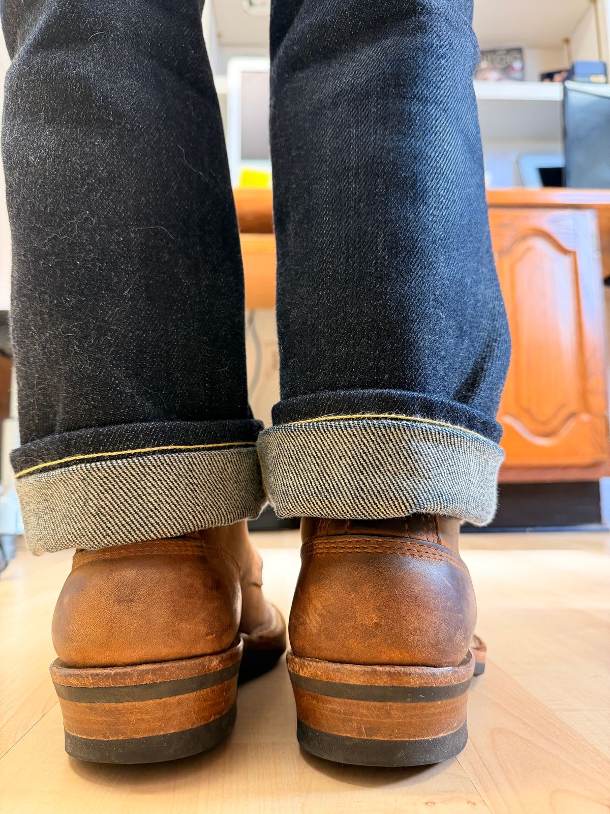 Photo by peanutsngranola on January 29, 2026 of the White's Farmer/Rancher in Seidel Distressed Smooth.