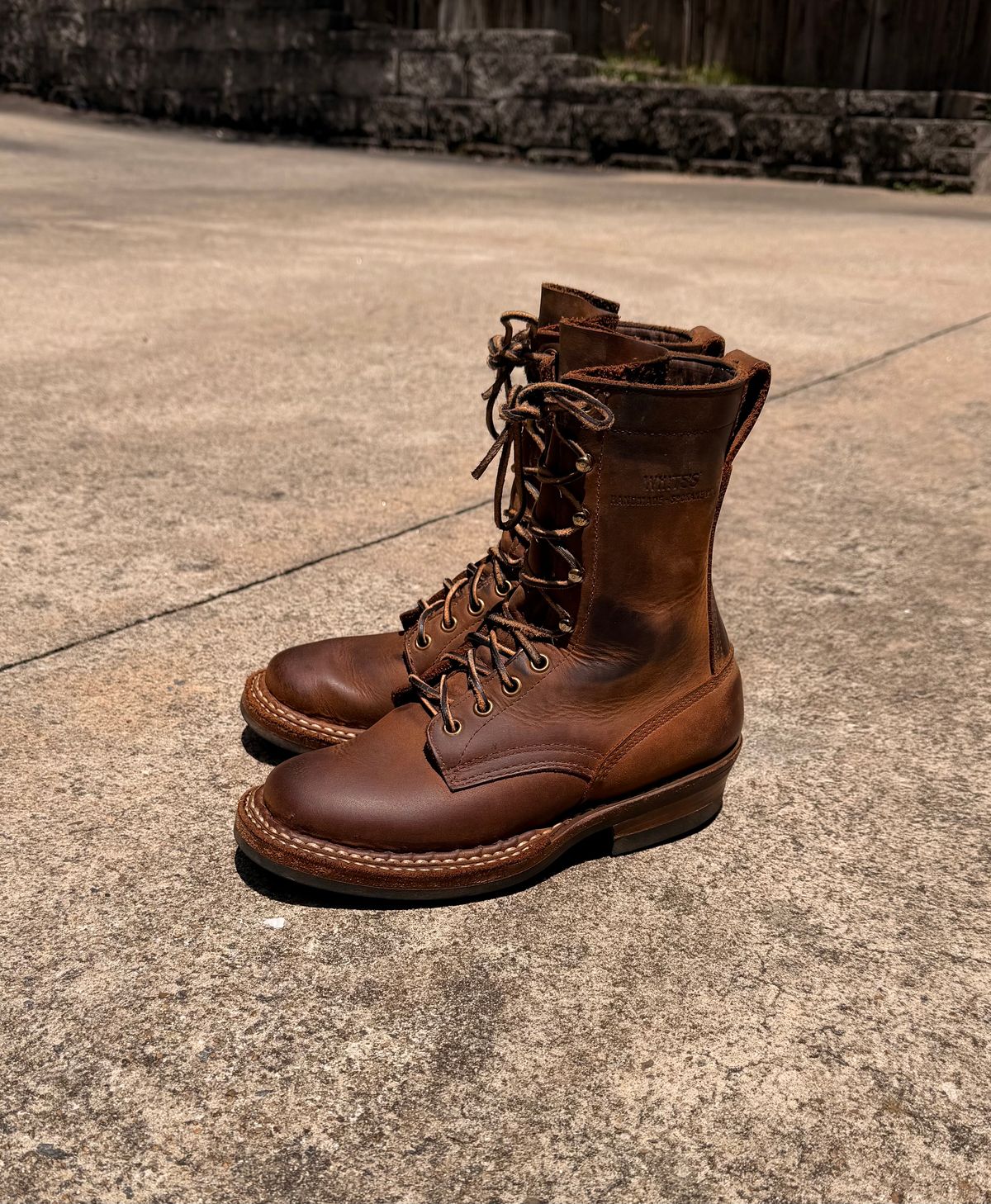 Photo by RockCityWelt on June 30, 2026 of the White's Farmer/Rancher in Seidel Distressed Smooth.