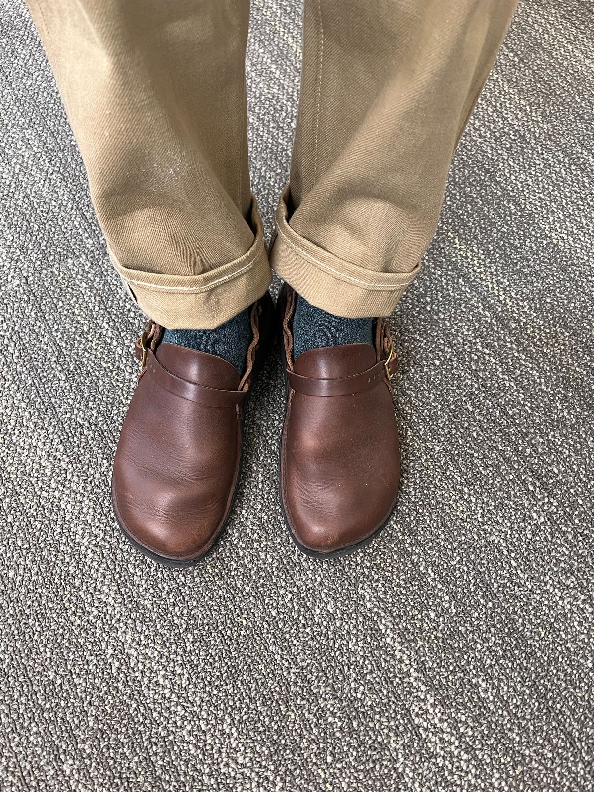 Photo by peanutsngranola on June 23, 2025 of the Aurora Shoe Co. Middle English in Horween Brown Chromexcel.