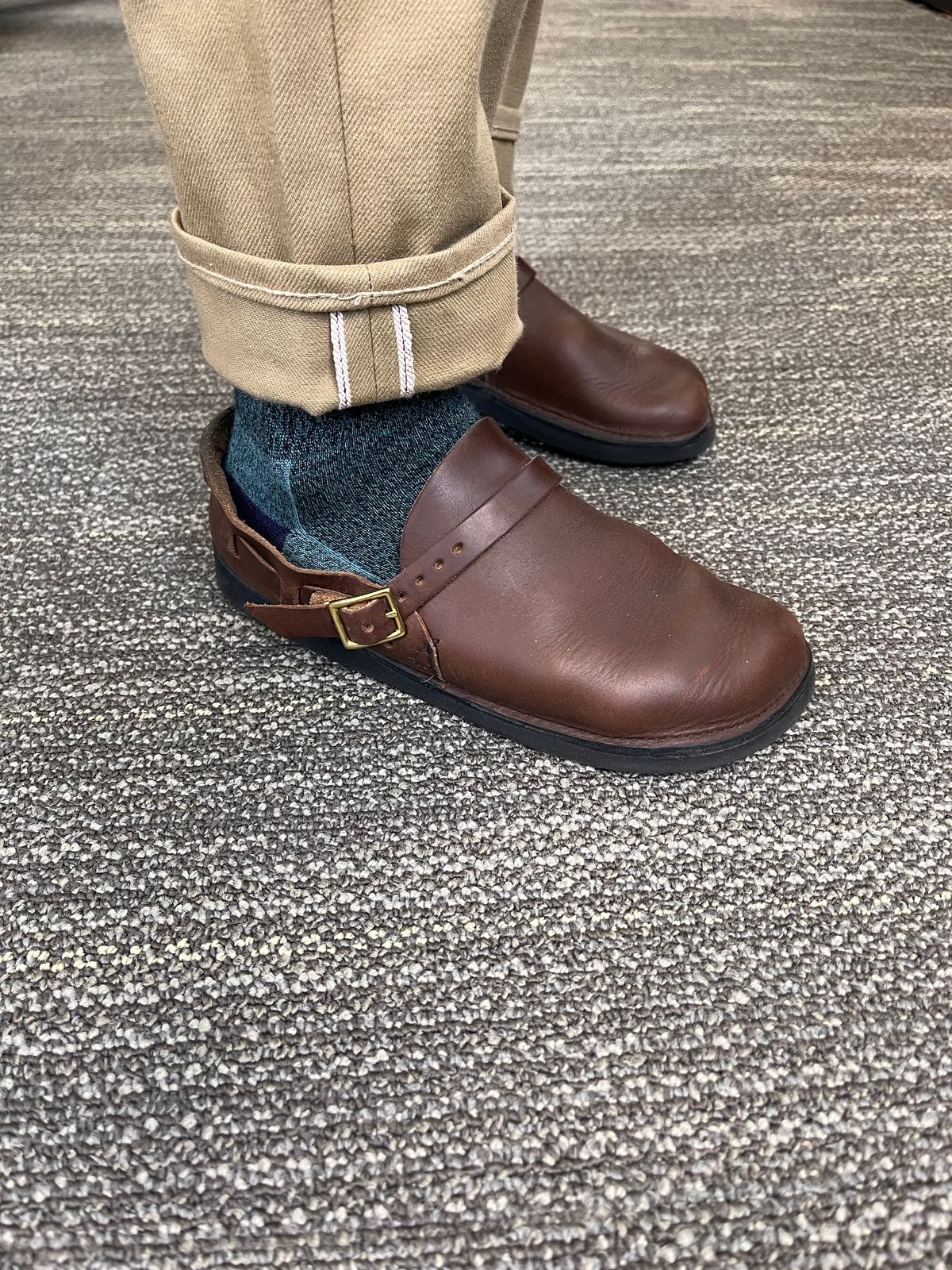 Photo by peanutsngranola on June 23, 2025 of the Aurora Shoe Co. Middle English in Horween Brown Chromexcel.