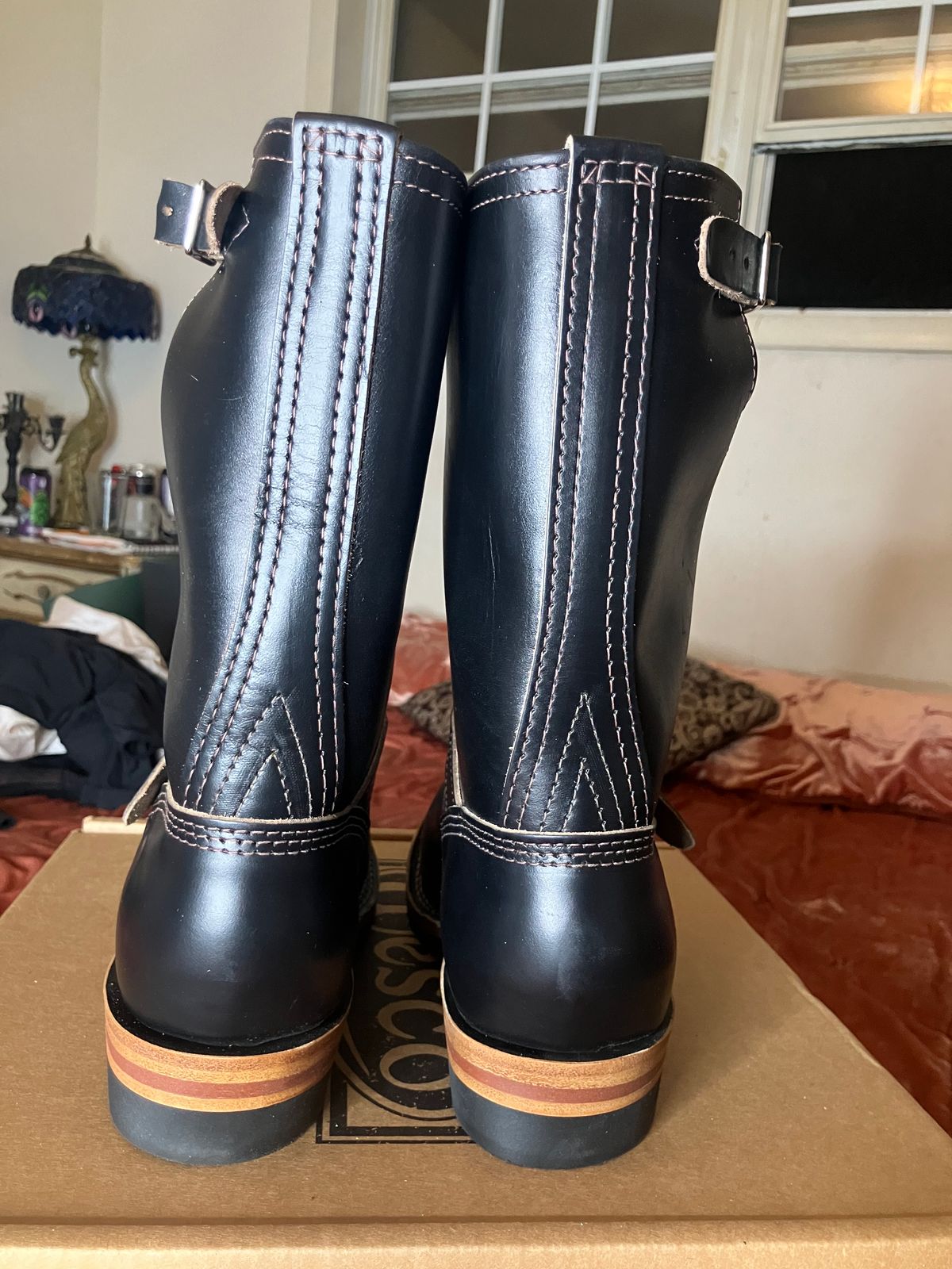 Photo by oldboysblue on October 2, 2024 of the Wesco Mister Lou in Wesco / Horween Black Horsehide.