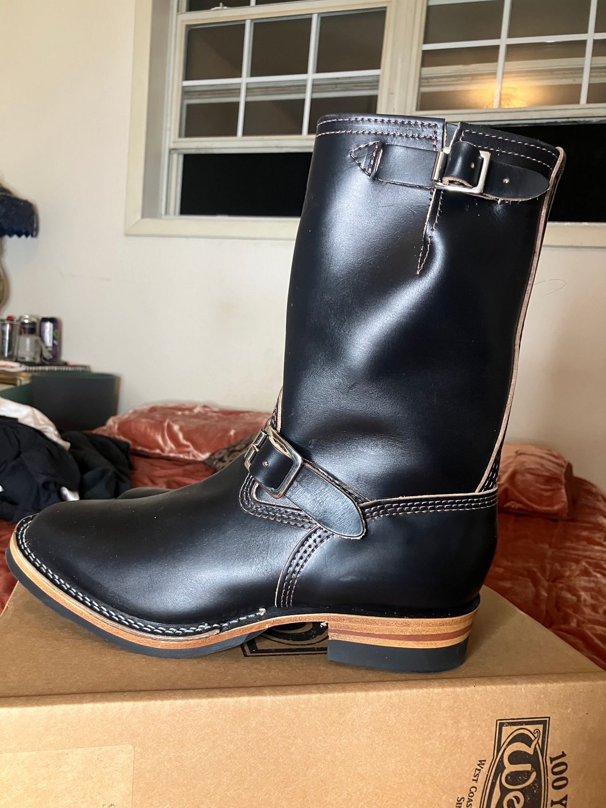 Photo by oldboysblue on October 2, 2024 of the Wesco Mister Lou in Wesco / Horween Black Horsehide.