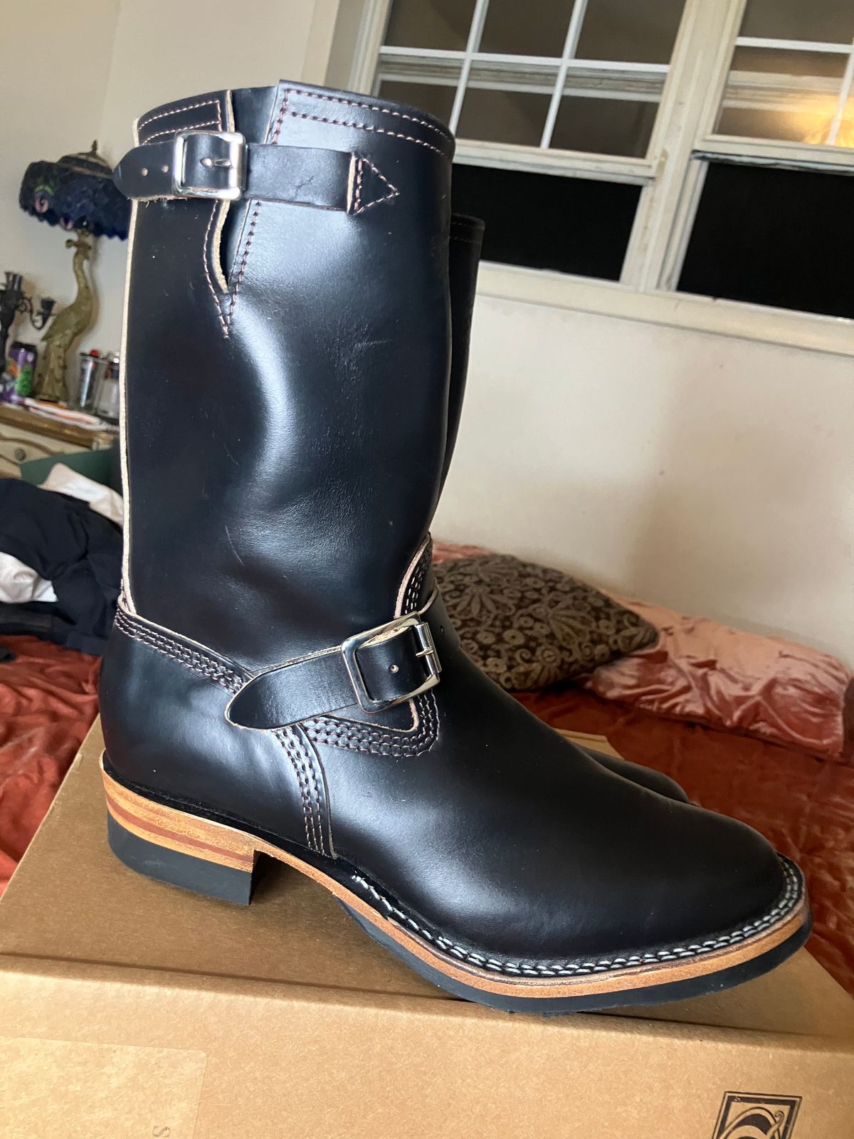 Photo by oldboysblue on October 2, 2024 of the Wesco Mister Lou in Wesco / Horween Black Horsehide.