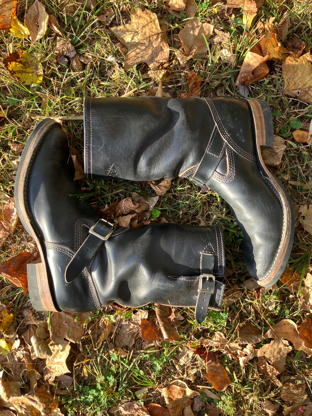 Photo by oldboysblue on November 2, 2024 of the Wesco Mister Lou in Wesco / Horween Black Horsehide.
