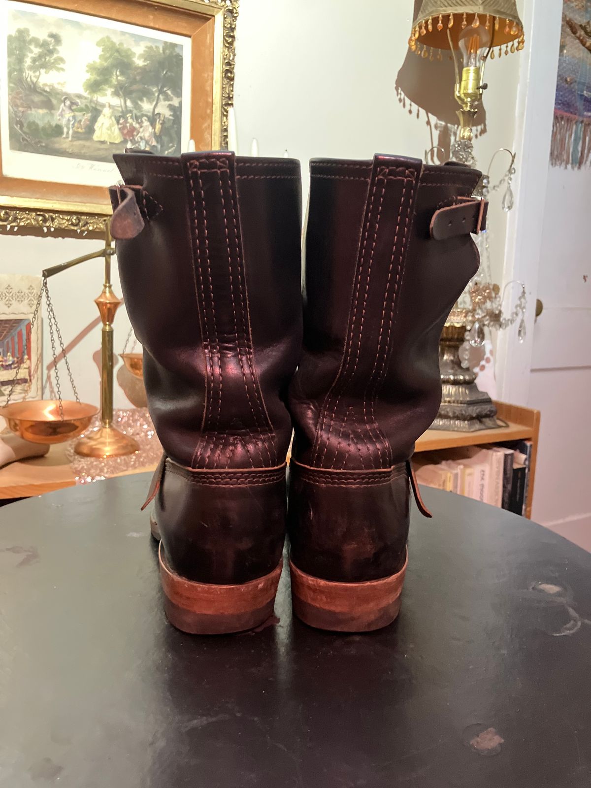 Photo by oldboysblue on January 3, 2025 of the Wesco Mister Lou in Wesco / Horween Black Horsehide.