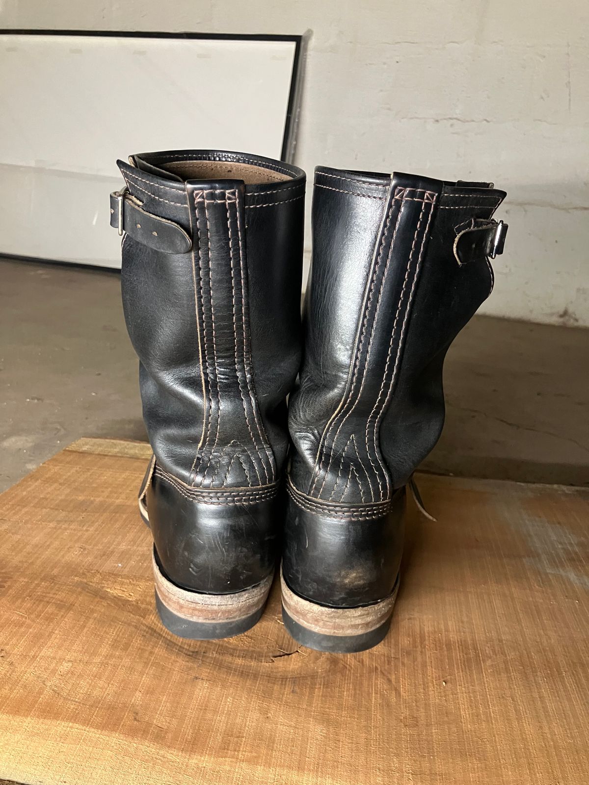 Photo by oldboysblue on March 4, 2025 of the Wesco Mister Lou in Wesco / Horween Black Horsehide.