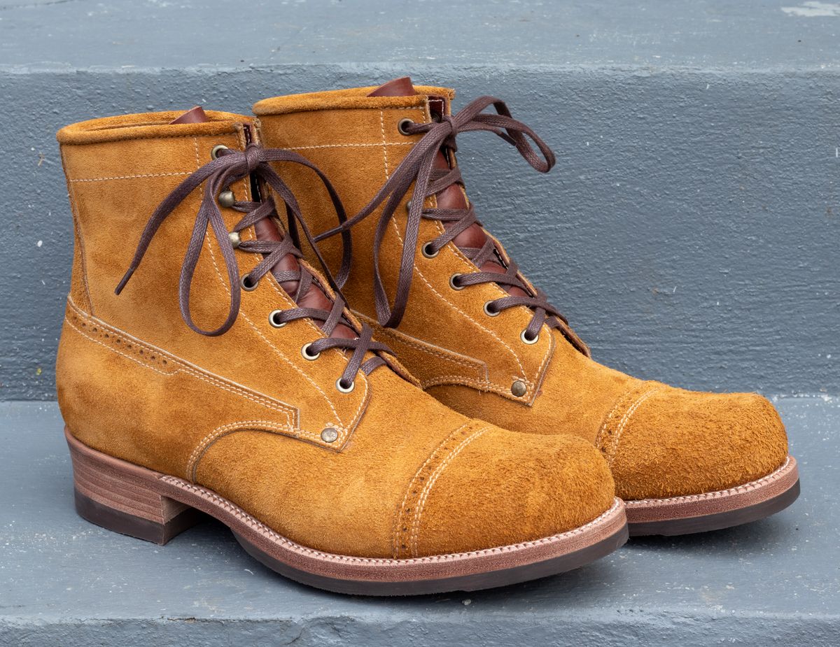 Photo by JewishJesus on February 21, 2026 of the Kiattoko Old Boy in Horween Wheat Chamois & Badalassi Carlo Tobacco Minerva.