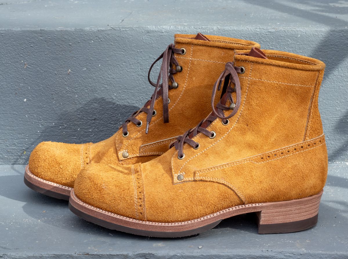 Photo by JewishJesus on February 21, 2026 of the Kiattoko Old Boy in Horween Wheat Chamois & Badalassi Carlo Tobacco Minerva.