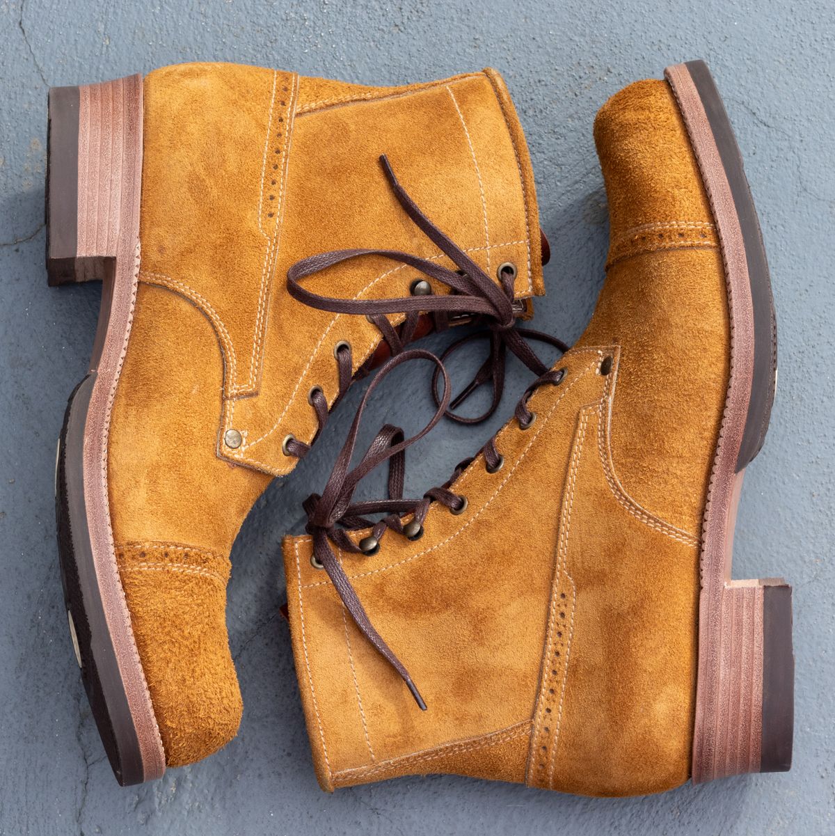 Photo by JewishJesus on February 21, 2026 of the Kiattoko Old Boy in Horween Wheat Chamois & Badalassi Carlo Tobacco Minerva.