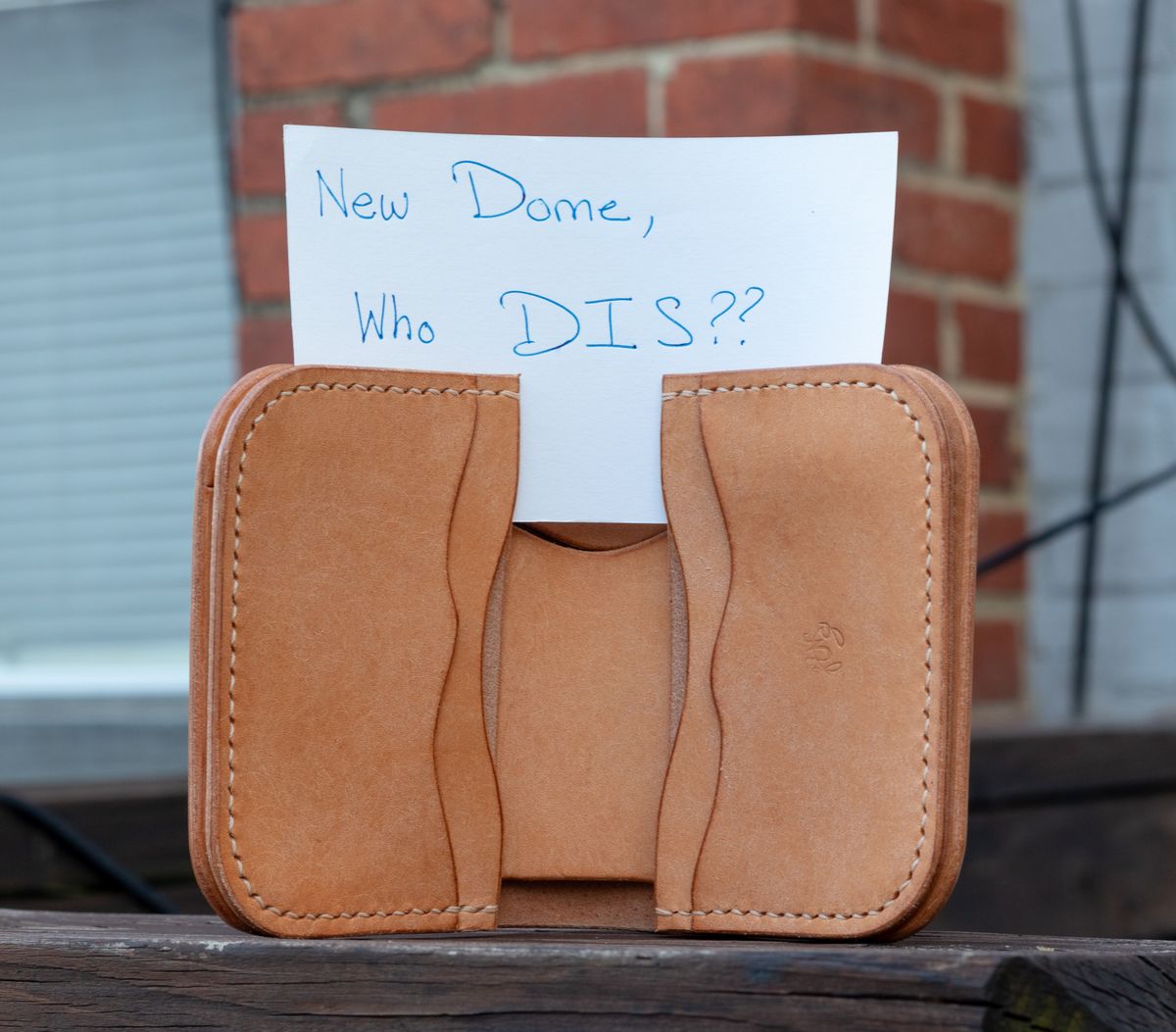 Photo by TheJewishJesus on October 1, 2025 of the Wild Frontier Goods Frontier Bifold Wallet in Kakishibu Hand Painted Shell Cordovan & Natural Buffed Cowhide.