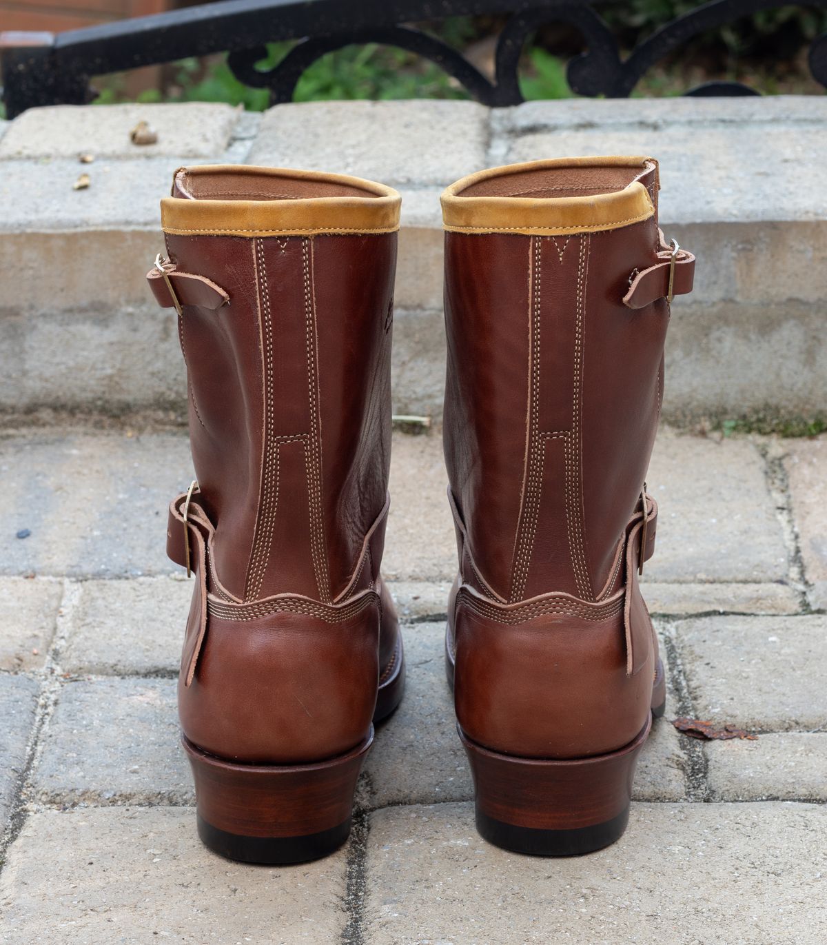 Photo by JewishJesus on October 2, 2025 of the Role Club Engineer Boots in Brown Italian Horsehide.