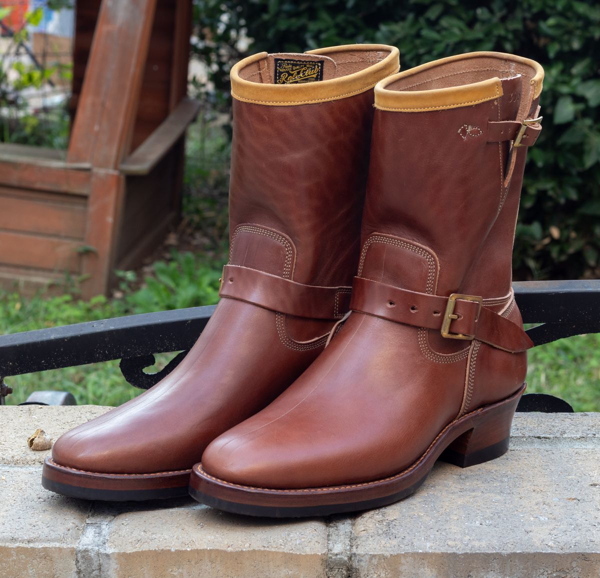 Photo by JewishJesus on October 2, 2025 of the Role Club Engineer Boots in Brown Italian Horsehide.