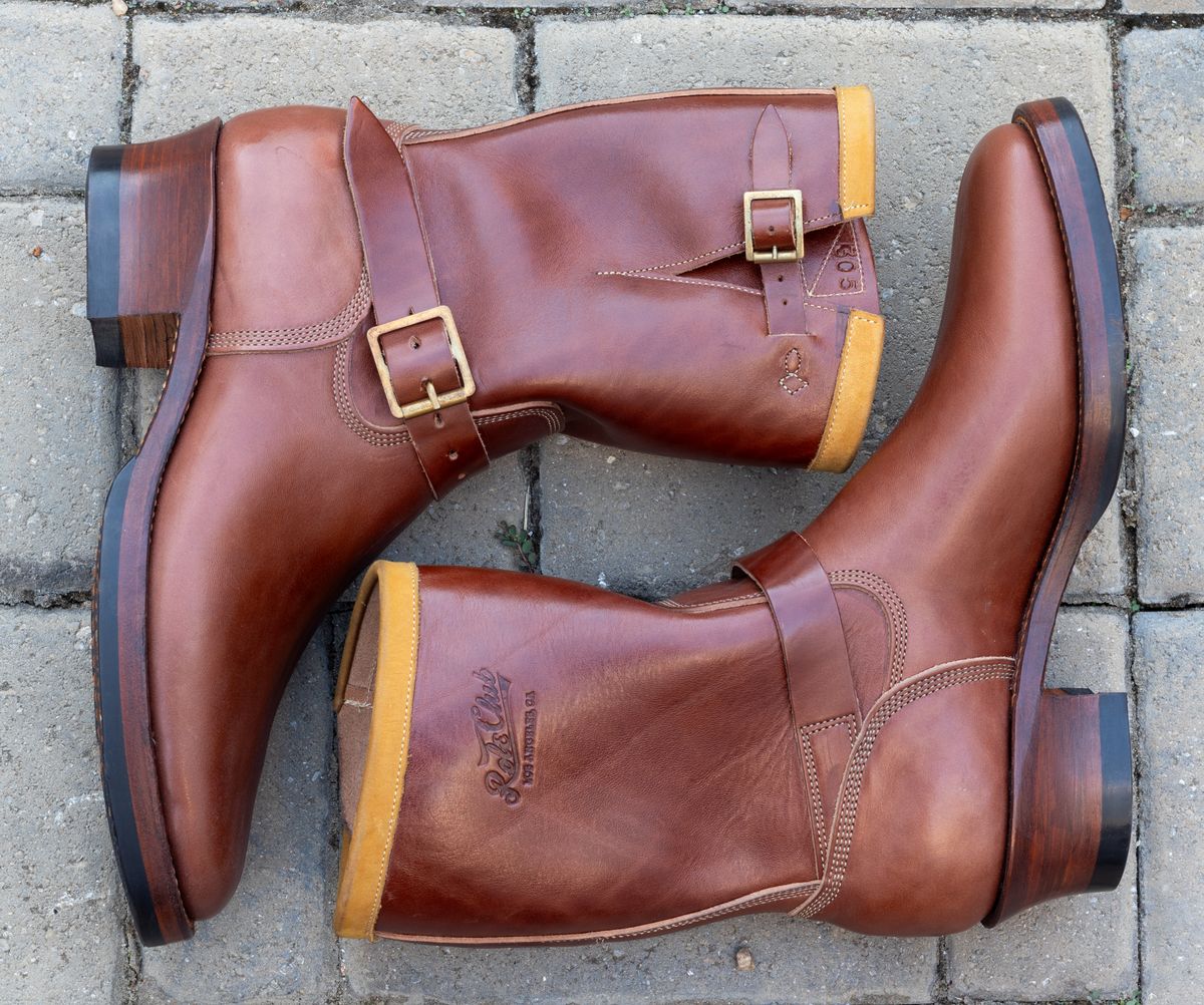 Photo by JewishJesus on October 2, 2025 of the Role Club Engineer Boots in Brown Italian Horsehide.