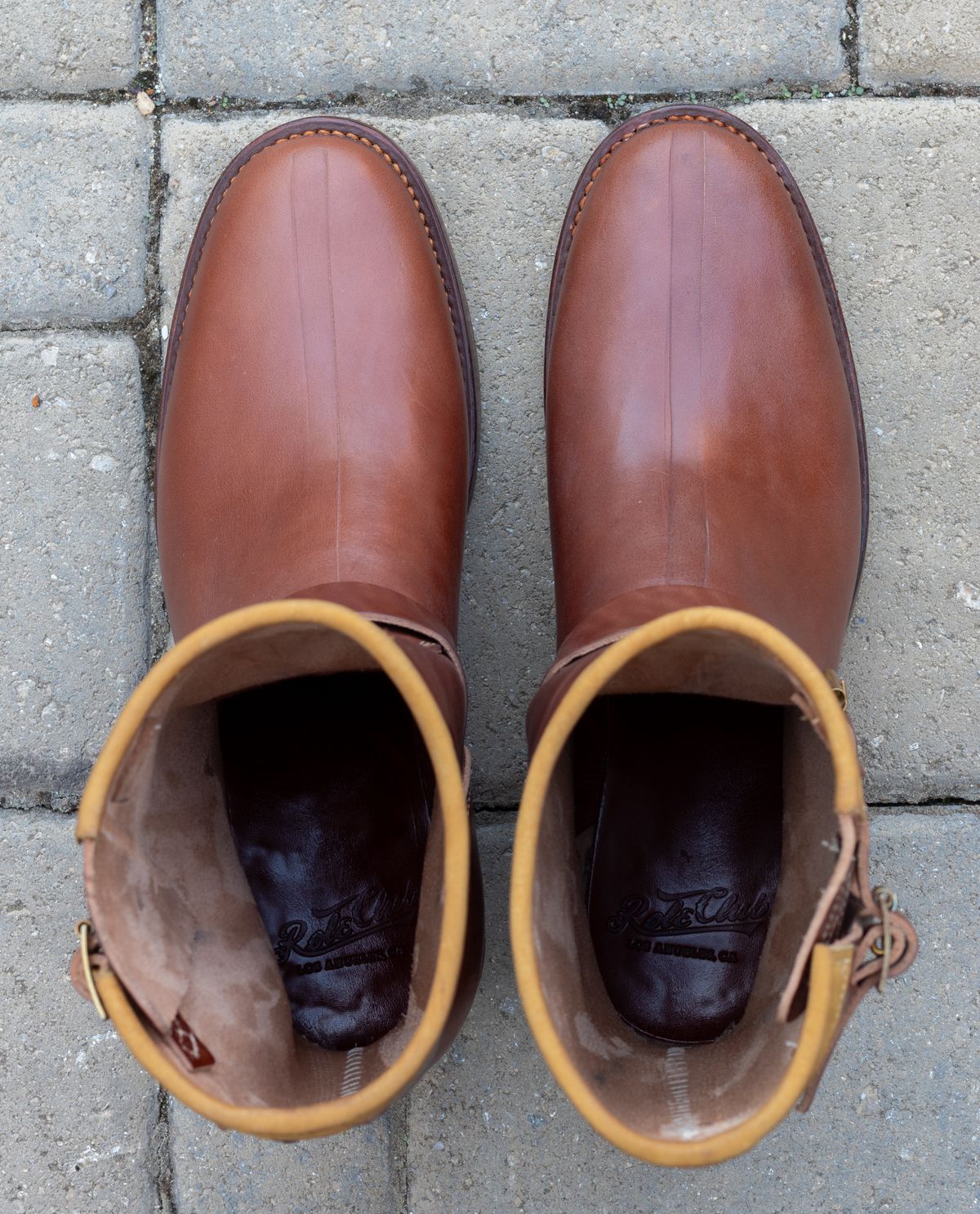 Photo by JewishJesus on October 2, 2025 of the Role Club Engineer Boots in Brown Italian Horsehide.
