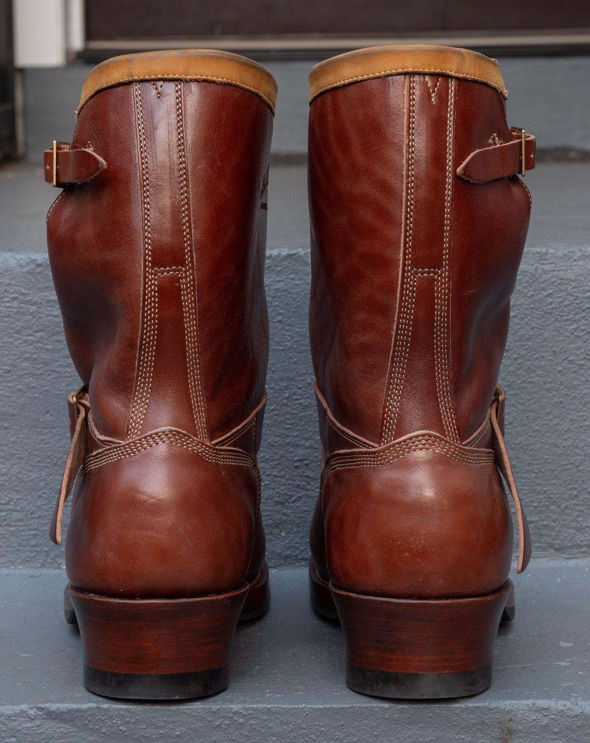 Photo by JewishJesus on November 2, 2025 of the Role Club Engineer Boots in Brown Italian Horsehide.
