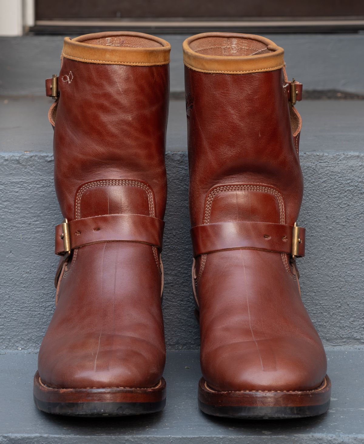 Photo by JewishJesus on November 2, 2025 of the Role Club Engineer Boots in Brown Italian Horsehide.