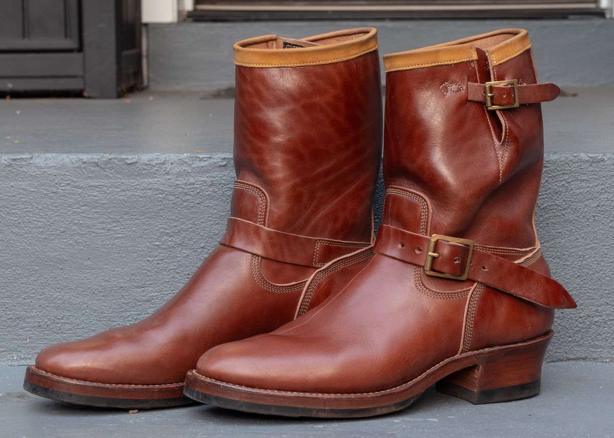 Photo by JewishJesus on November 2, 2025 of the Role Club Engineer Boots in Brown Italian Horsehide.