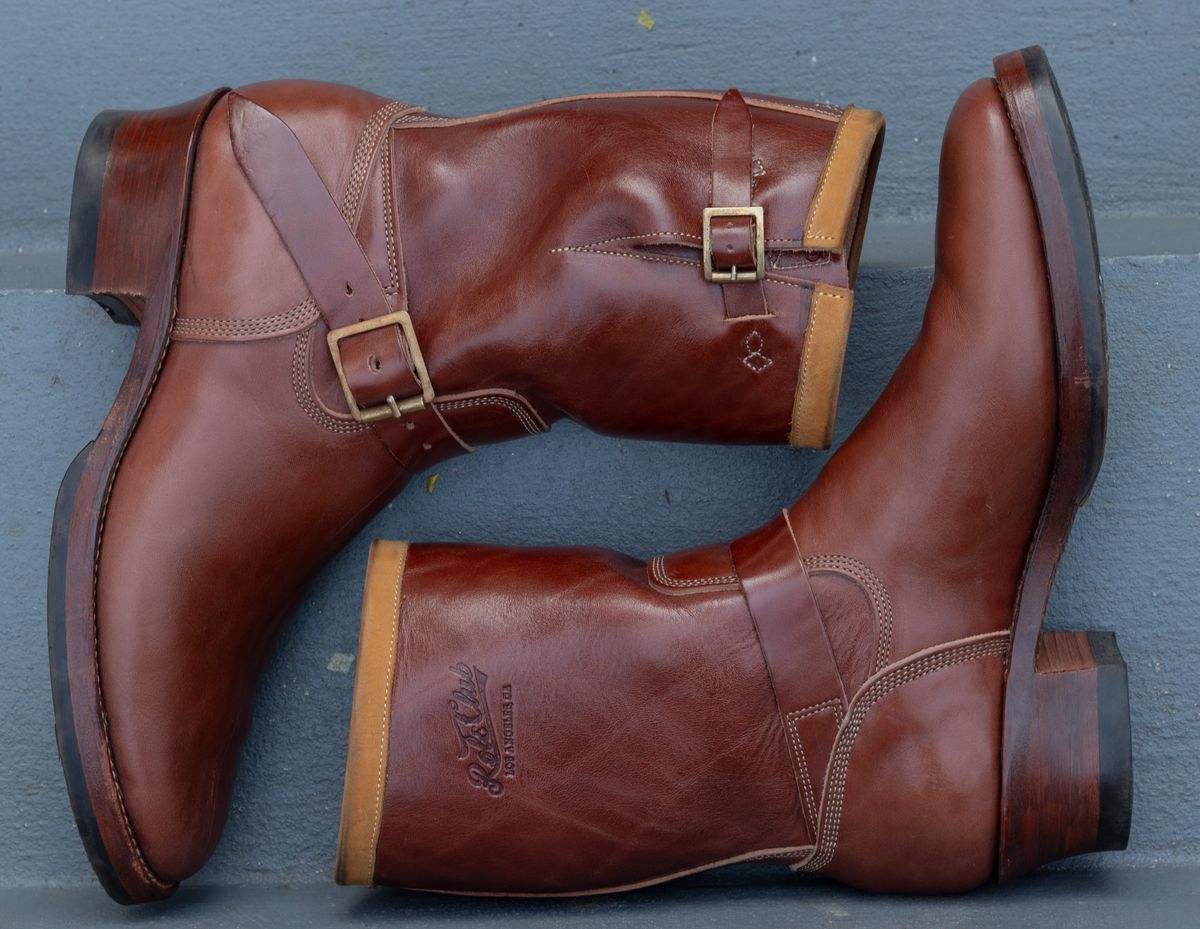 Photo by JewishJesus on November 2, 2025 of the Role Club Engineer Boots in Brown Italian Horsehide.
