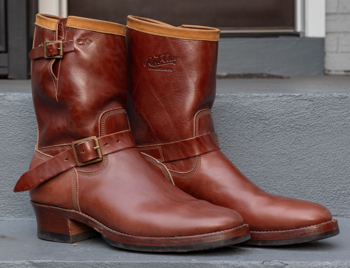 Photo by JewishJesus on November 2, 2025 of the Role Club Engineer Boots in Brown Italian Horsehide.