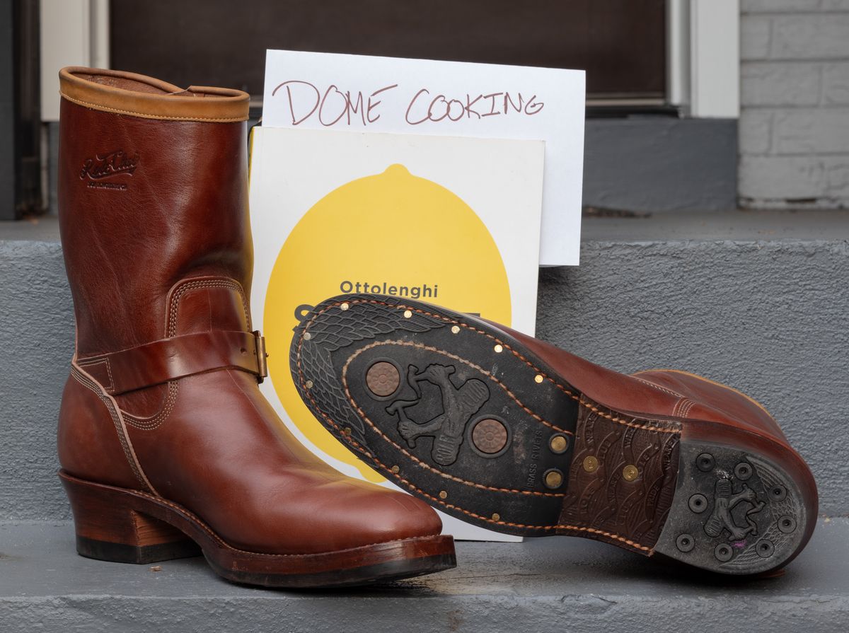 Photo by JewishJesus on November 2, 2025 of the Role Club Engineer Boots in Brown Italian Horsehide.