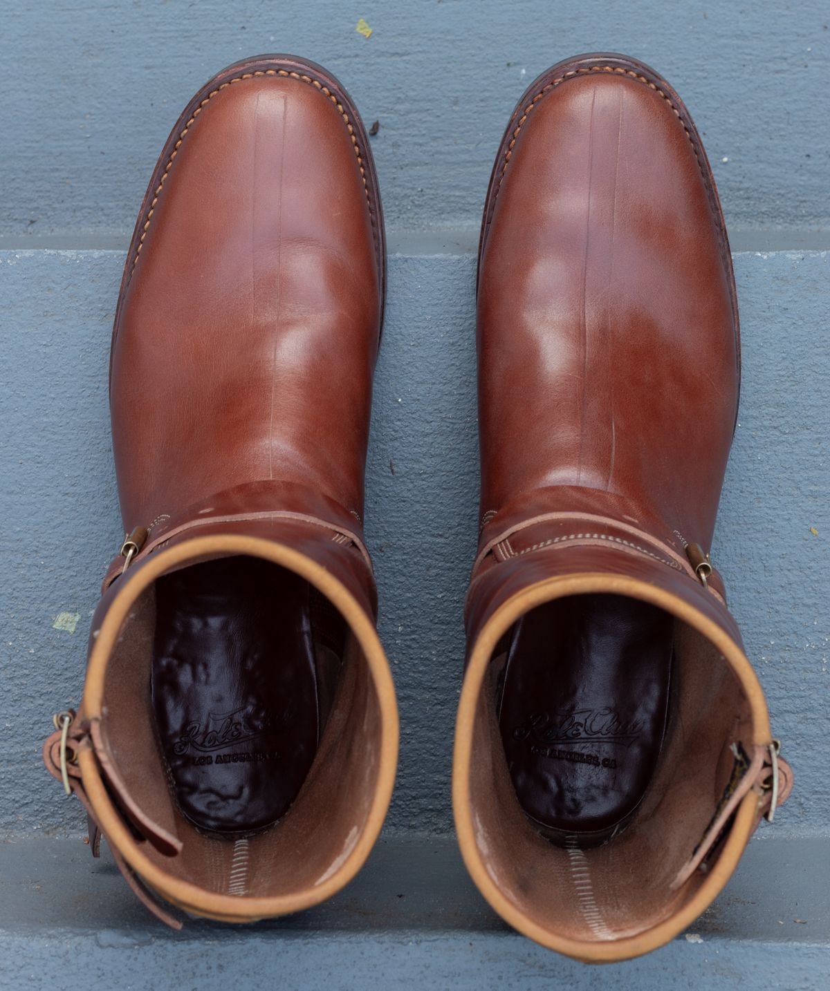 Photo by JewishJesus on November 2, 2025 of the Role Club Engineer Boots in Brown Italian Horsehide.