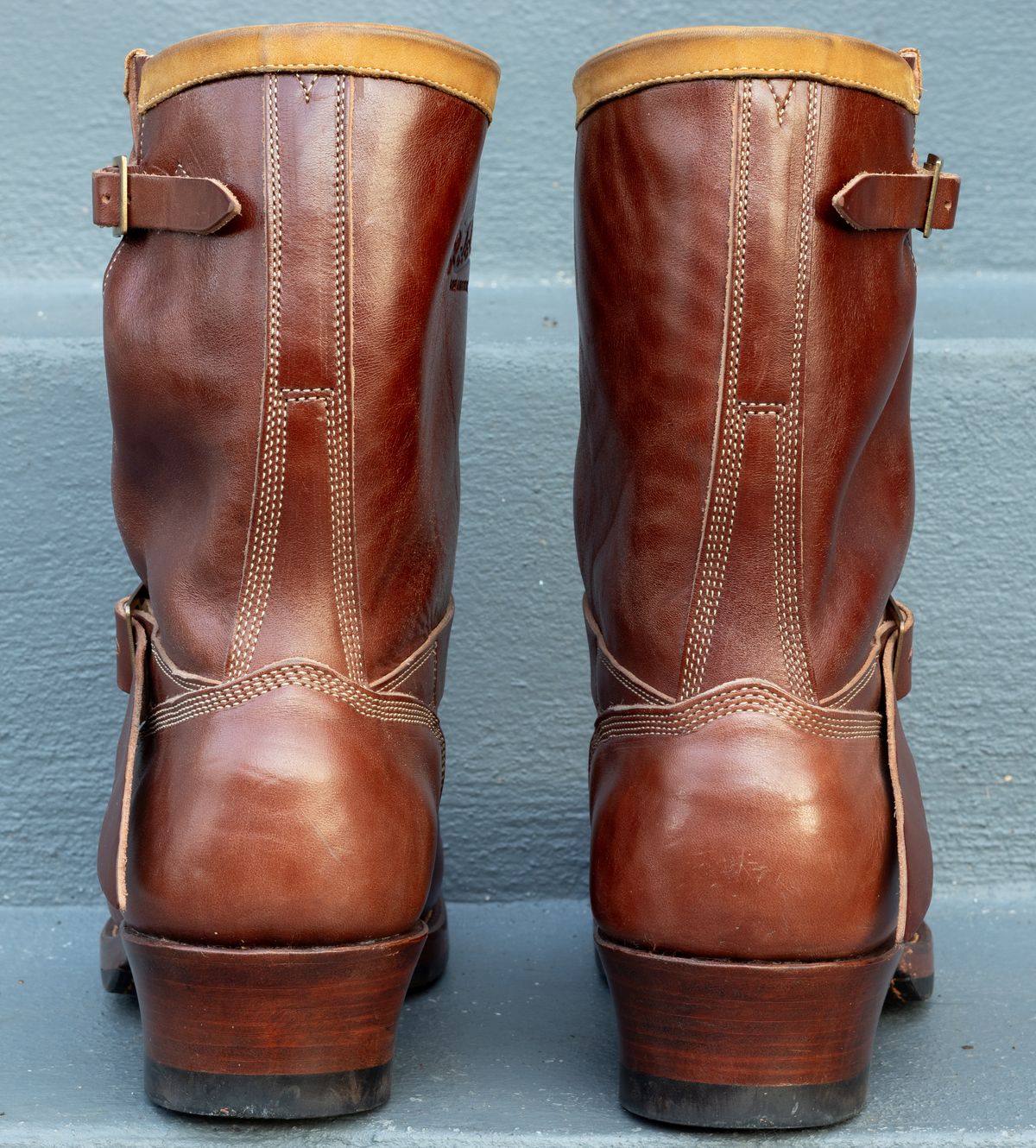 Photo by JewishJesus on December 3, 2025 of the Role Club Engineer Boots in Brown Italian Horsehide.