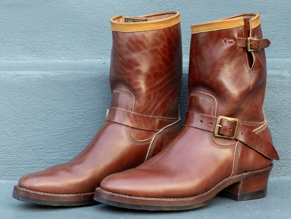 Photo by JewishJesus on December 3, 2025 of the Role Club Engineer Boots in Brown Italian Horsehide.