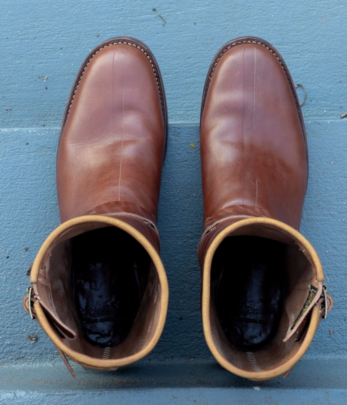 Photo by JewishJesus on December 3, 2025 of the Role Club Engineer Boots in Brown Italian Horsehide.