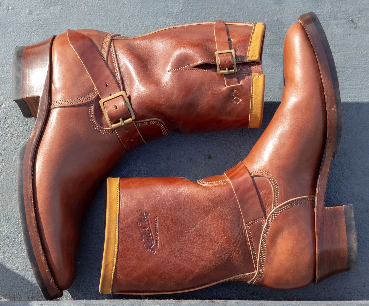 Photo by JewishJesus on January 30, 2026 of the Role Club Engineer Boots in Brown Italian Horsehide.