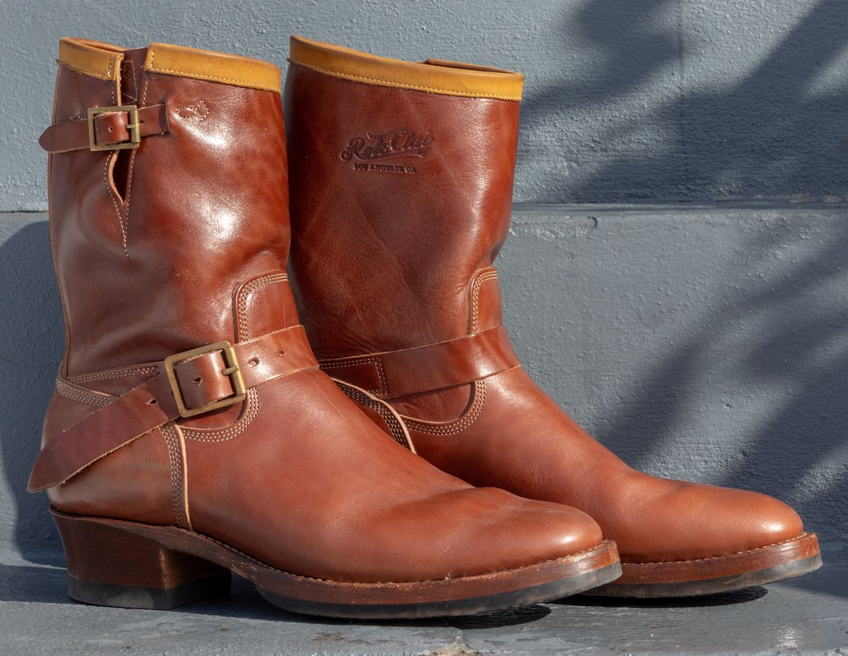 Photo by JewishJesus on January 30, 2026 of the Role Club Engineer Boots in Brown Italian Horsehide.
