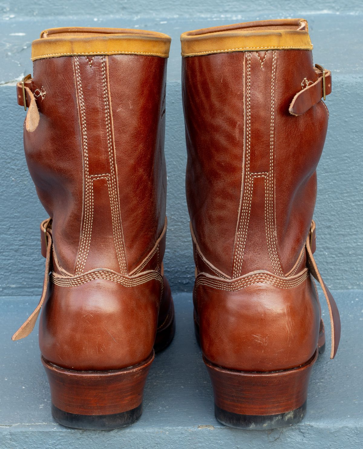 Photo by JewishJesus on March 1, 2026 of the Role Club Engineer Boots in Brown Italian Horsehide.