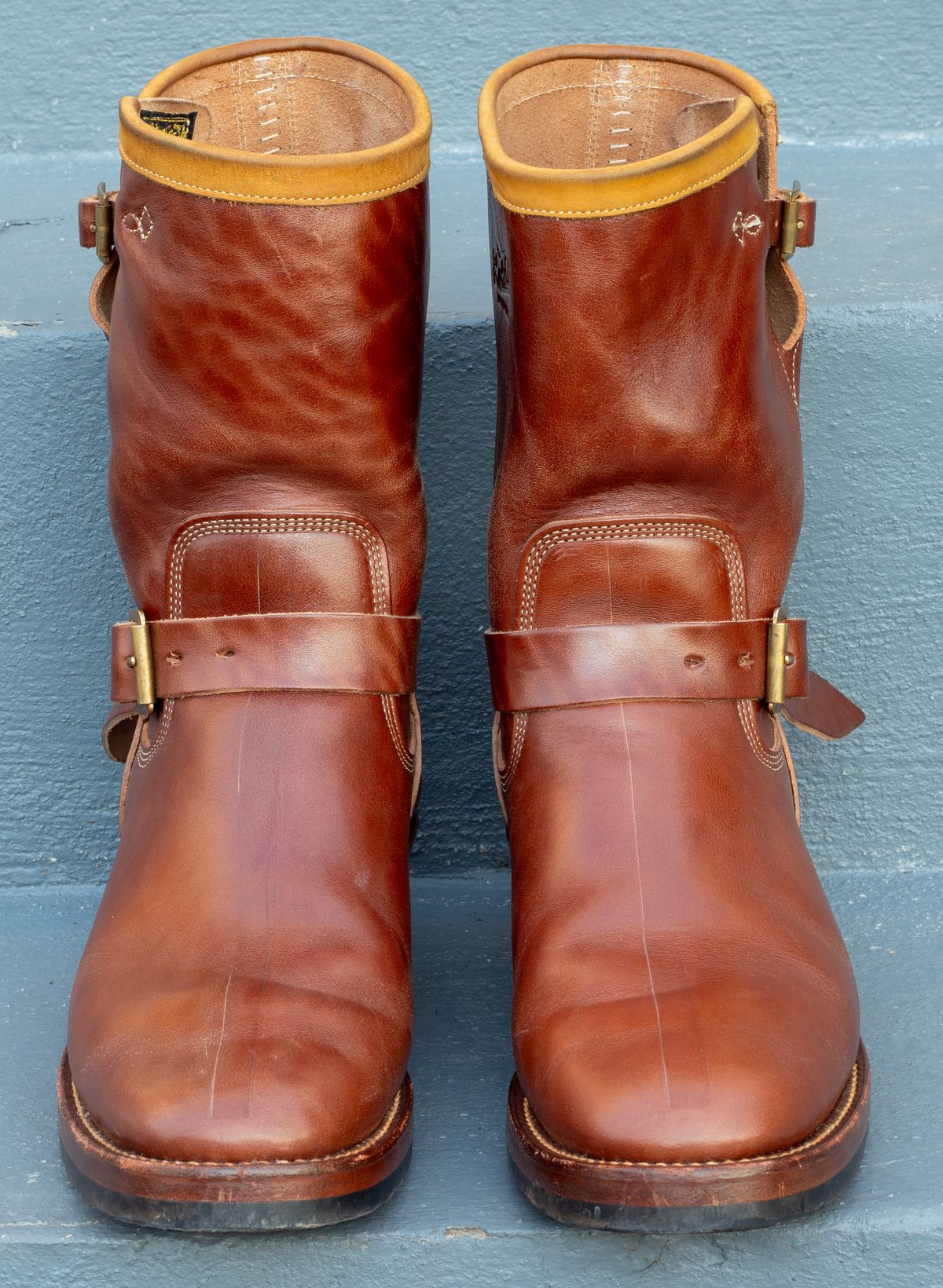 Photo by JewishJesus on March 1, 2026 of the Role Club Engineer Boots in Brown Italian Horsehide.