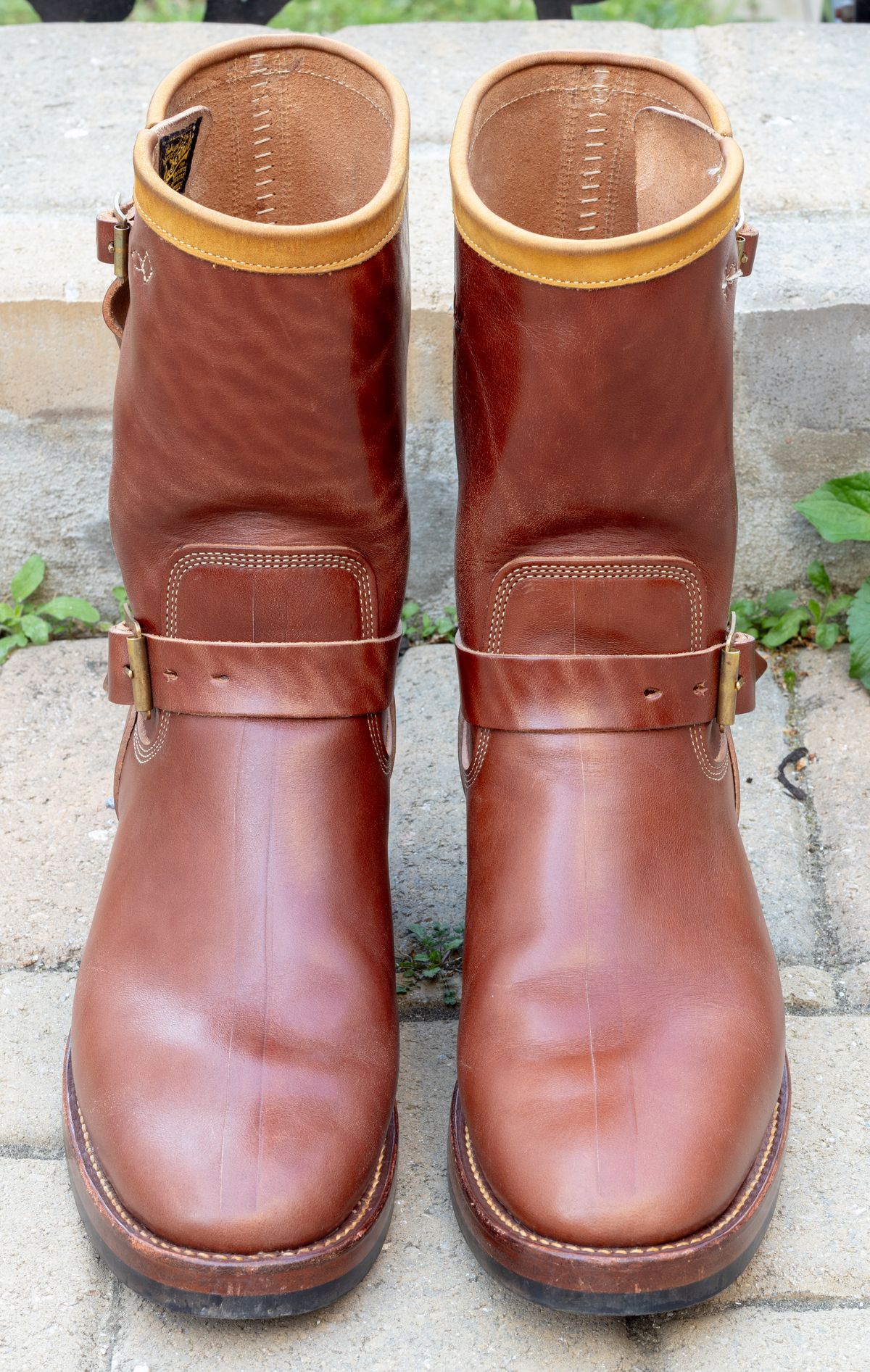 Photo by JewishJesus on April 1, 2026 of the Role Club Engineer Boots in Brown Italian Horsehide.