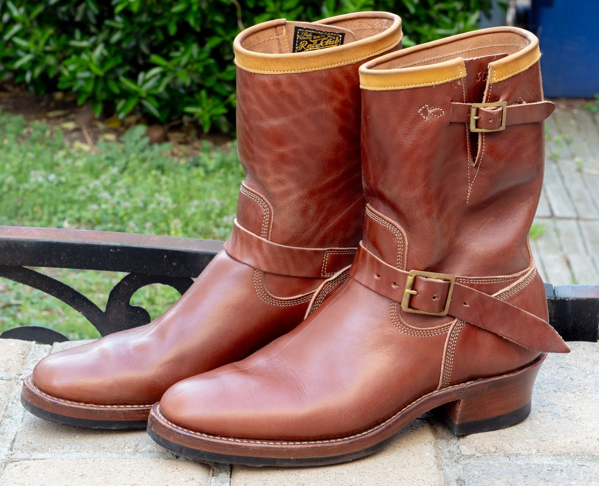 Photo by JewishJesus on April 1, 2026 of the Role Club Engineer Boots in Brown Italian Horsehide.