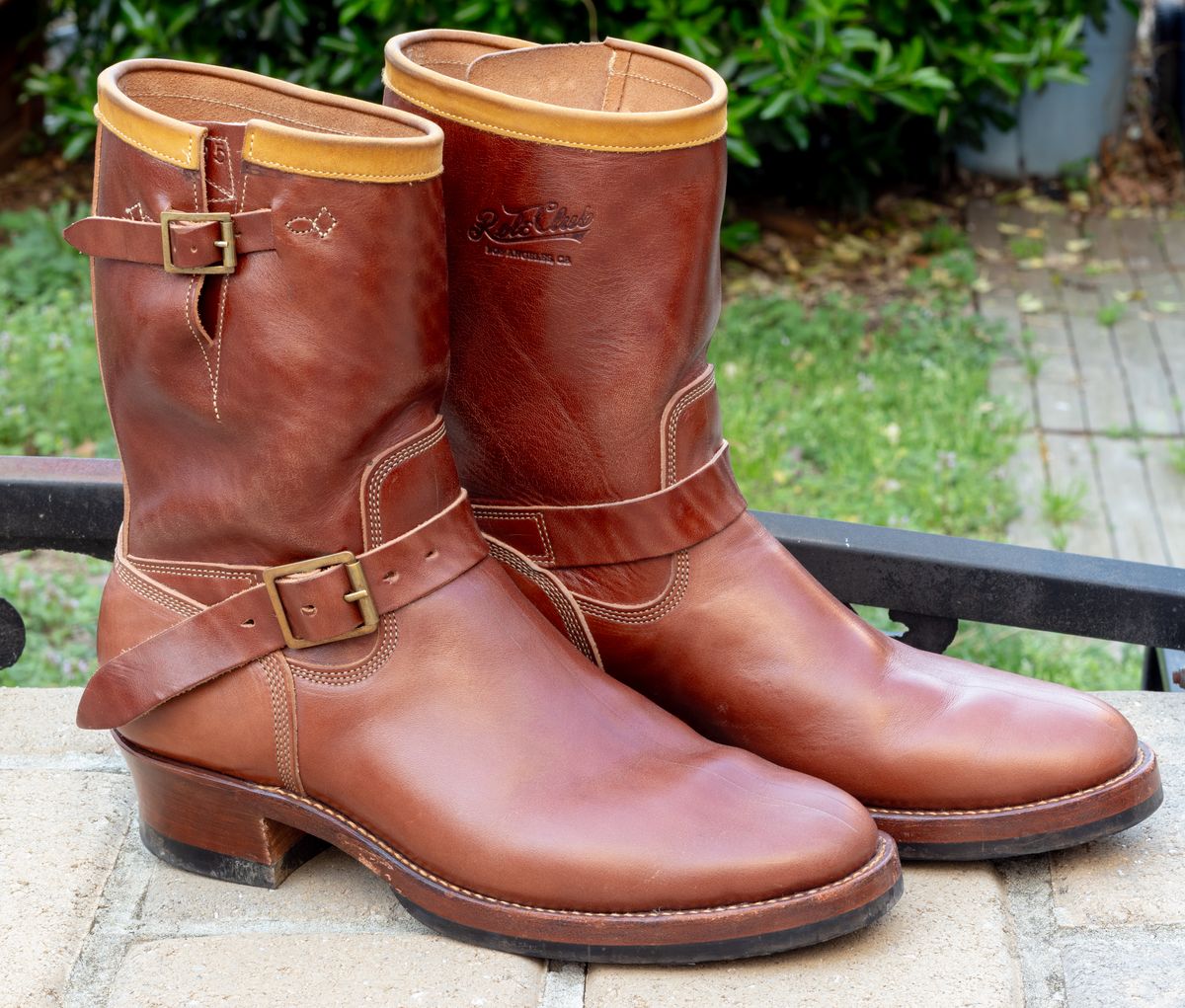 Photo by JewishJesus on April 1, 2026 of the Role Club Engineer Boots in Brown Italian Horsehide.