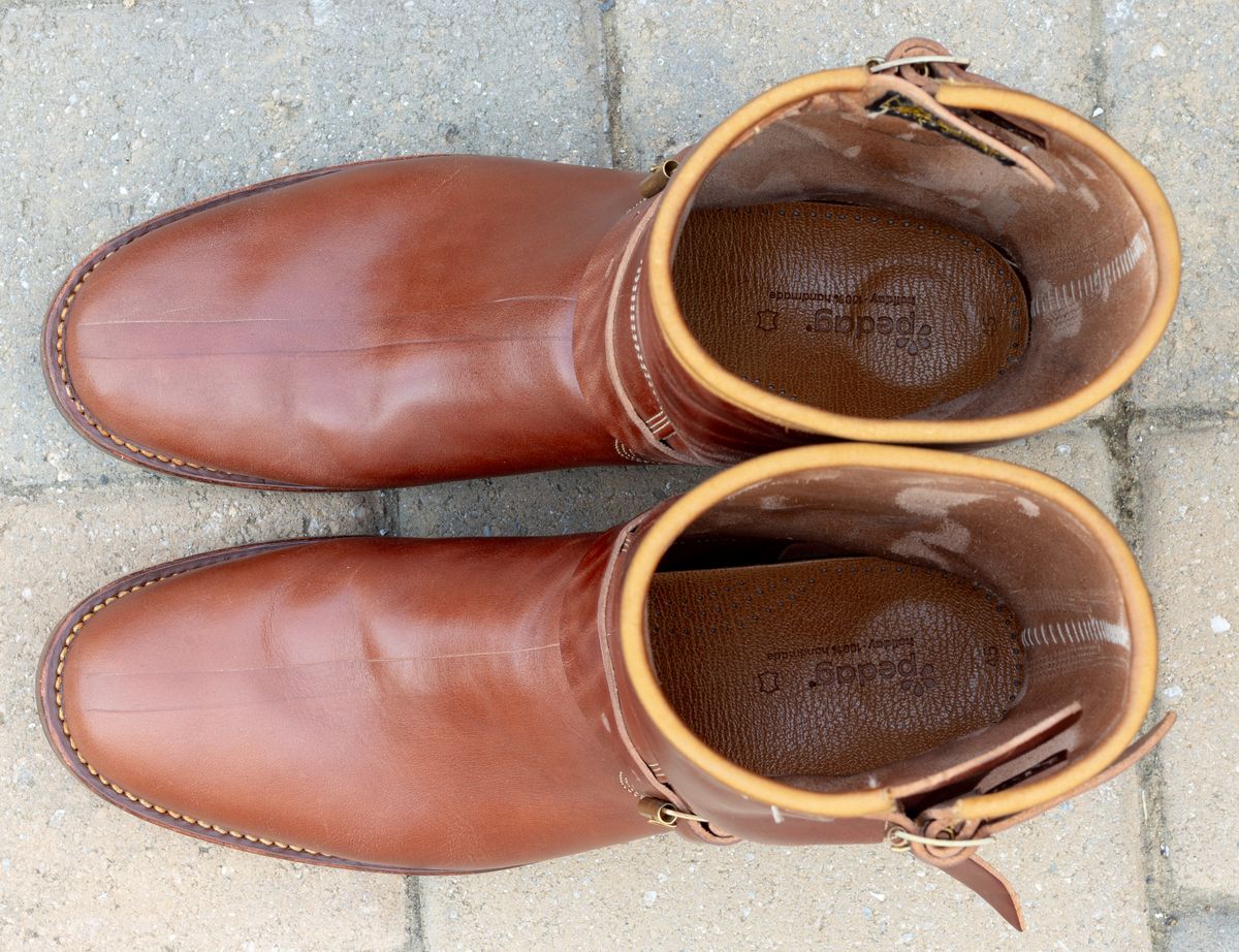 Photo by JewishJesus on April 1, 2026 of the Role Club Engineer Boots in Brown Italian Horsehide.
