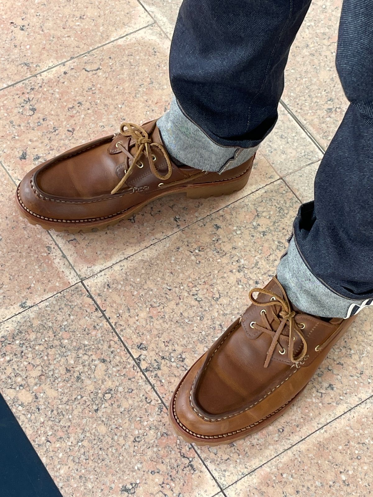 Photo by thedrunkdunker on June 25, 2024 of the Rhodes Tahoe Boat Shoe in Unknown Leather.