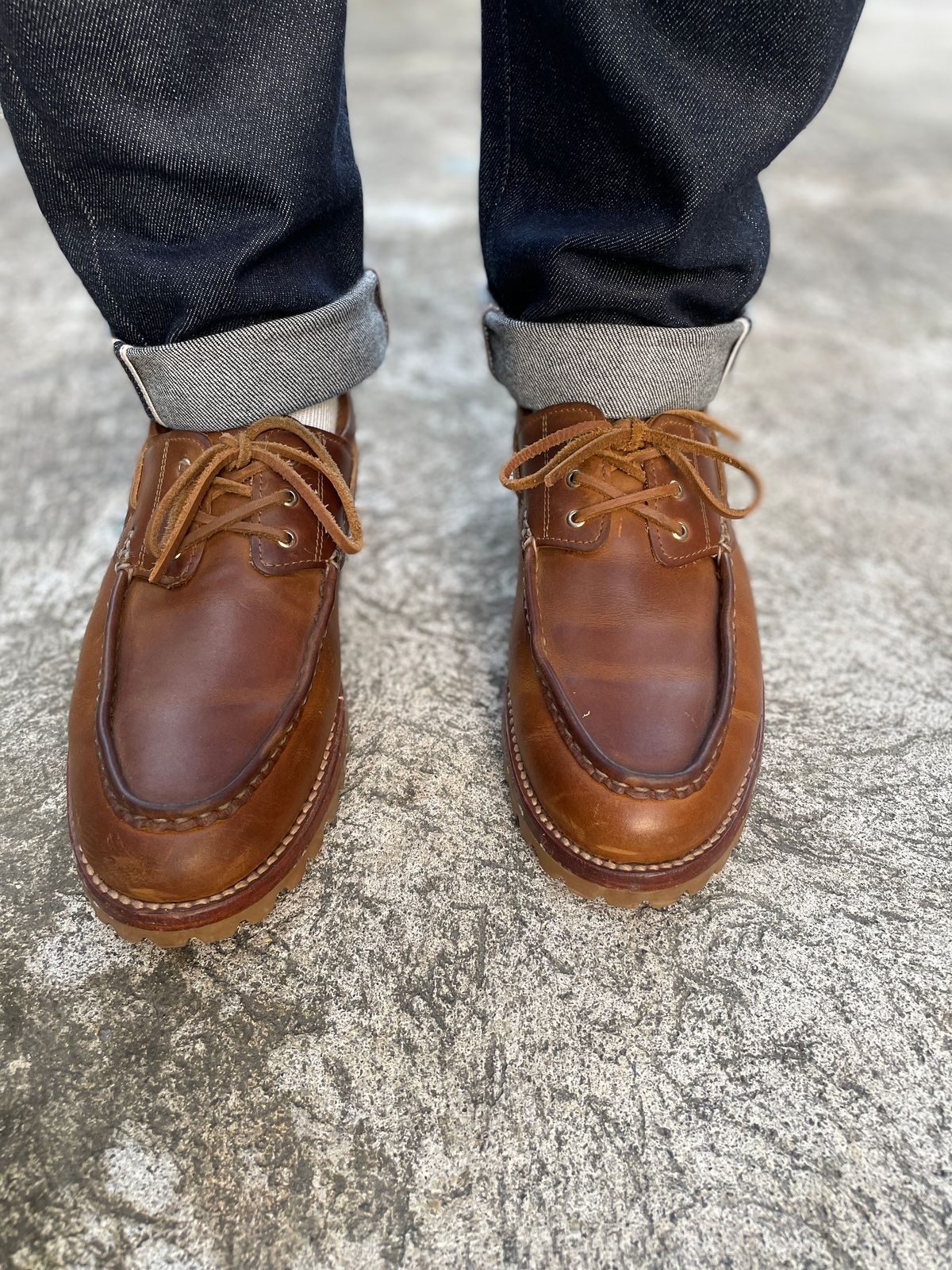 Photo by thedrunkdunker on January 11, 2025 of the Rhodes Tahoe Boat Shoe in Unknown Leather.