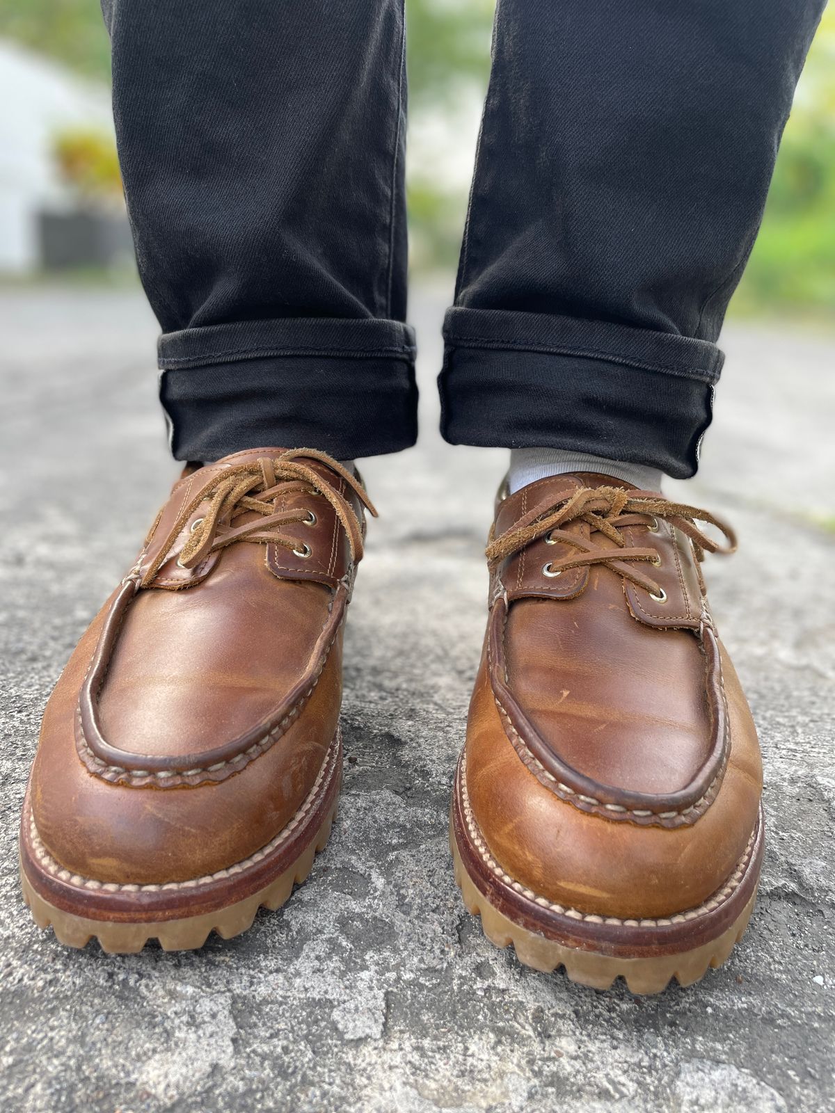 Photo by thedrunkdunker on January 20, 2025 of the Rhodes Tahoe Boat Shoe in Unknown Leather.