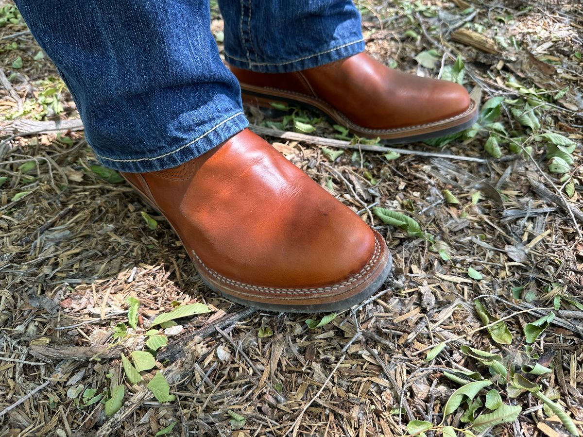 Photo by ArielJGZ6 on June 14, 2025 of the Wesco Mister Lou 7500 Engineer Boot in Seidel British Tan Domain.