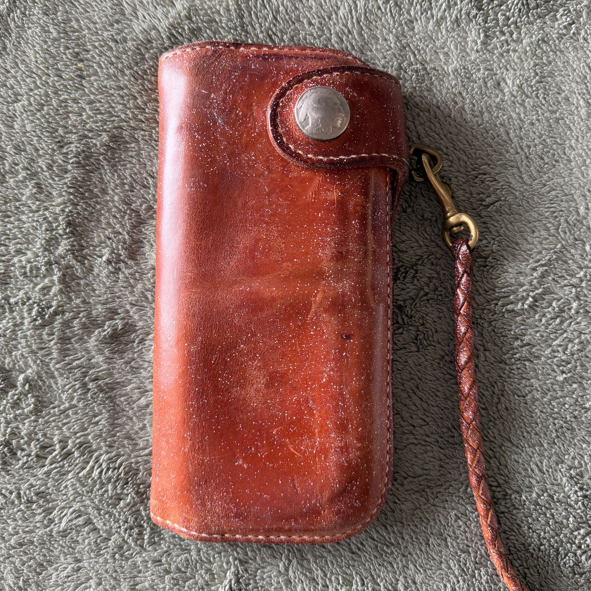 Photo by billynotreally on May 29, 2026 of the Eternal Leather Goods Biker Long Wallet in Unknown Natural Veg Tan.