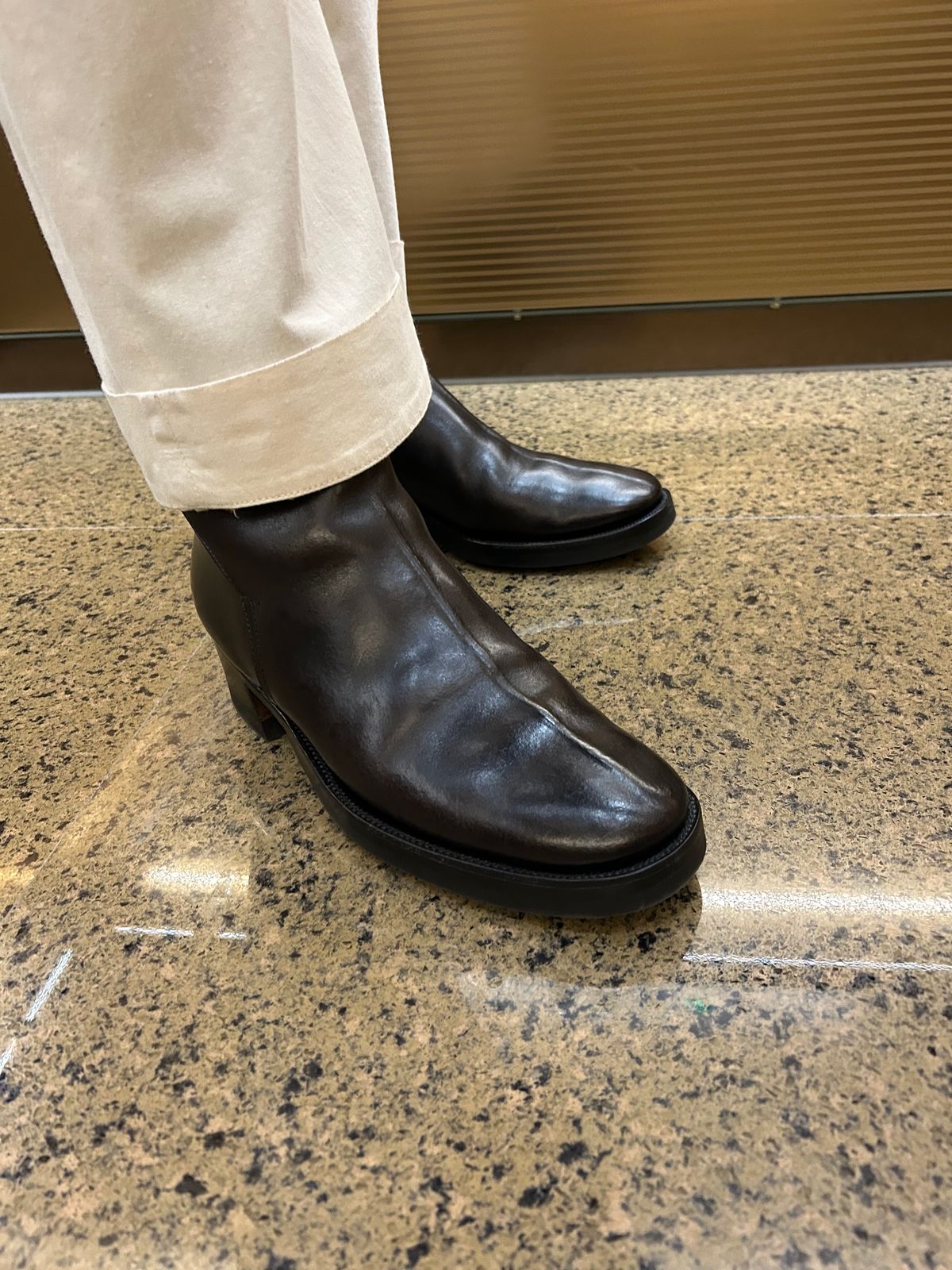 Photo by Patrick_Kwon on September 9, 2025 of the Clinch Jodhpur Boots in Black-Overdyed Horsebutt.