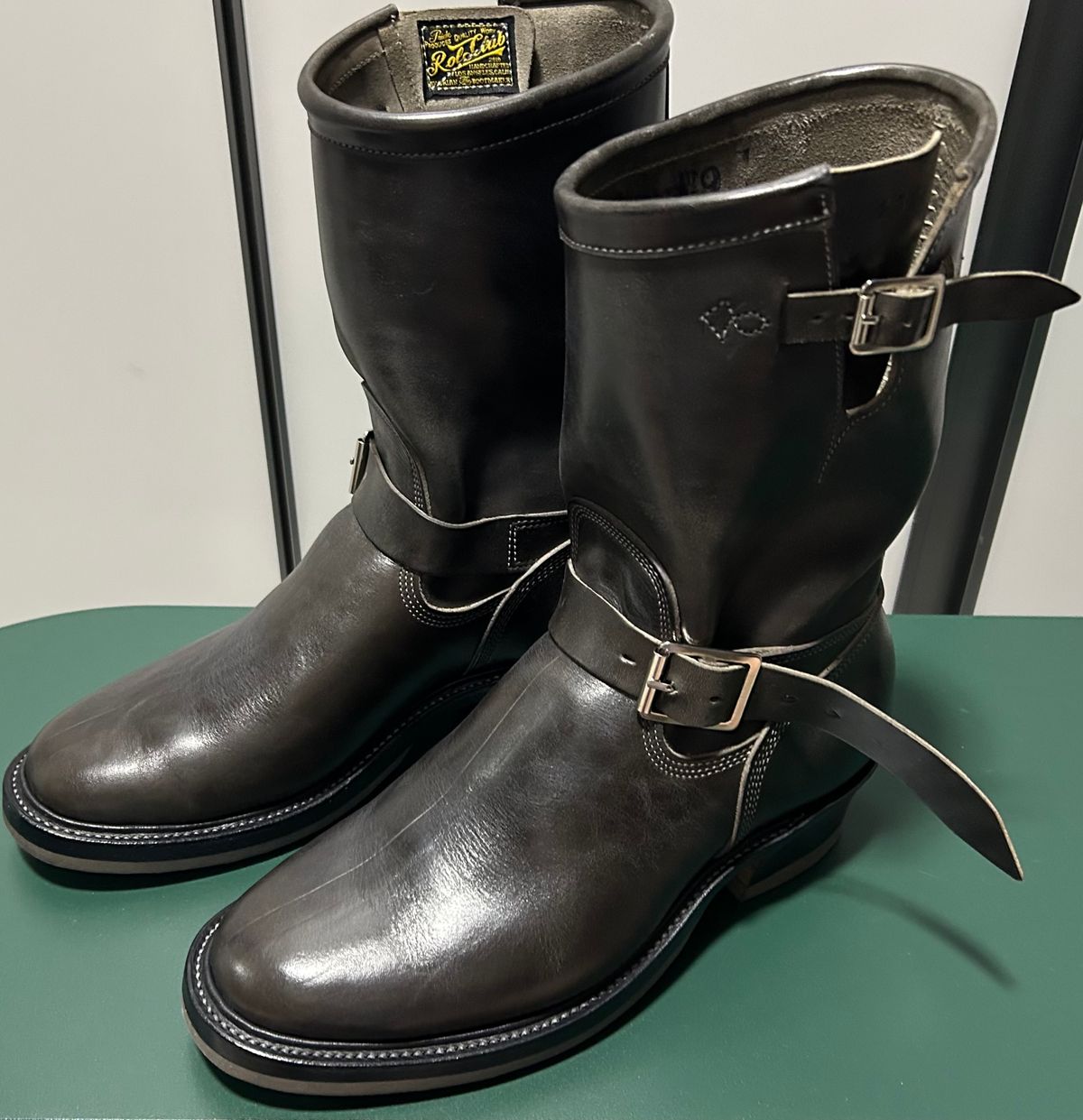 Photo by Patrick_Kwon on April 3, 2026 of the Role Club Engineer Boots in Grey Maryam Italy Horsebutt.