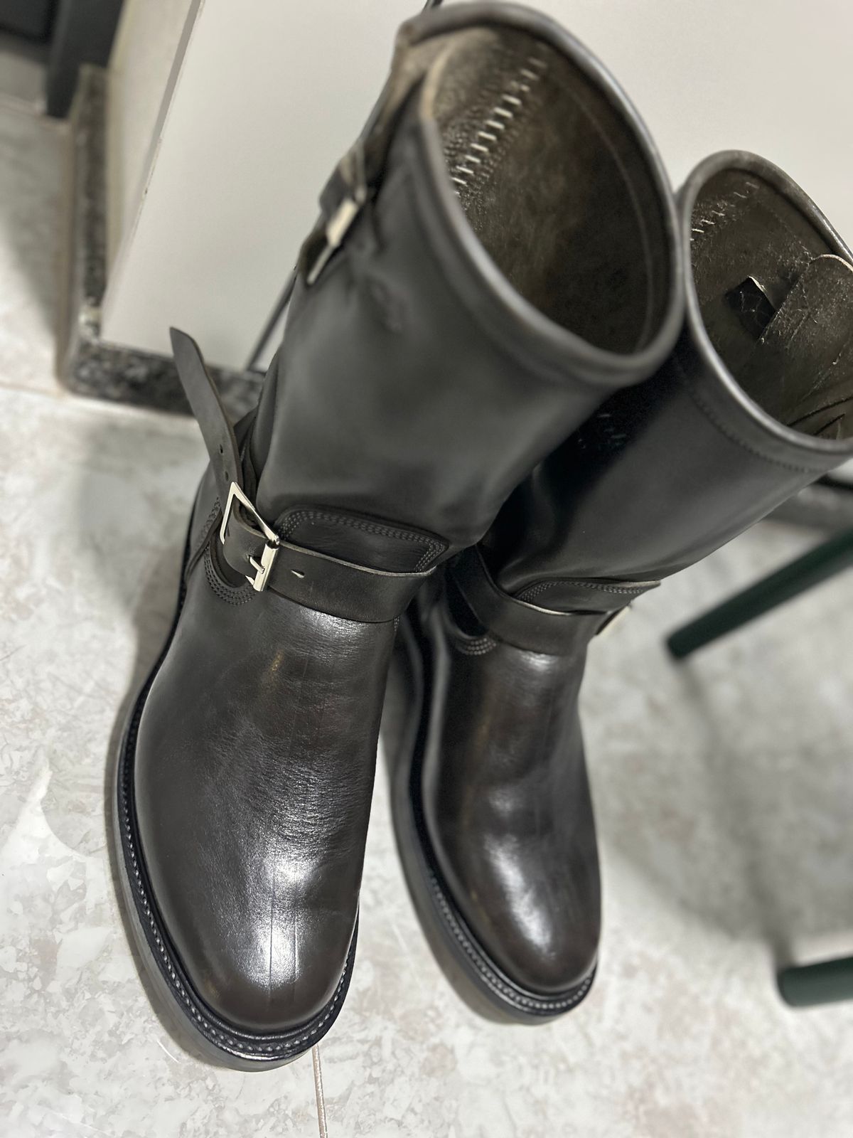 Photo by Patrick_Kwon on April 5, 2026 of the Role Club Engineer Boots in Grey Maryam Italy Horsebutt.